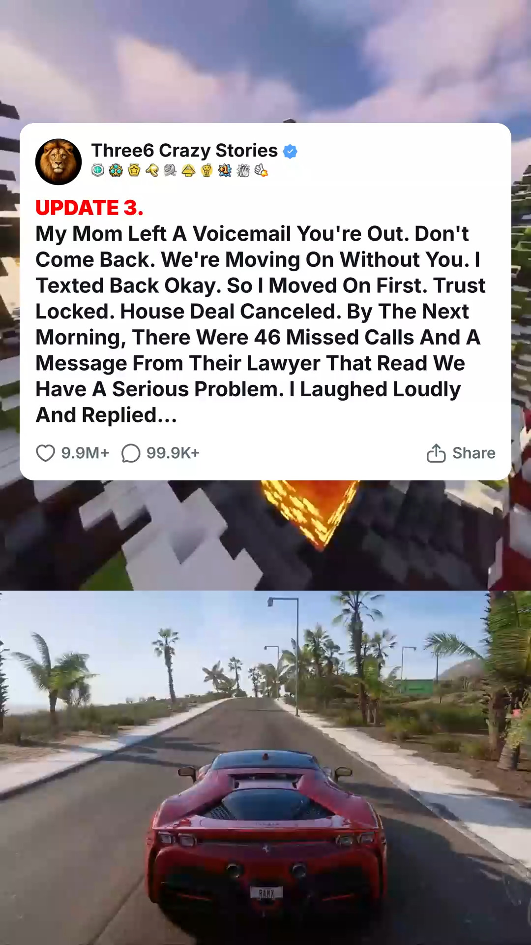 UPDATE 3. My Mom Left A Voicemail You're Out. Don't Come Back. We're ...