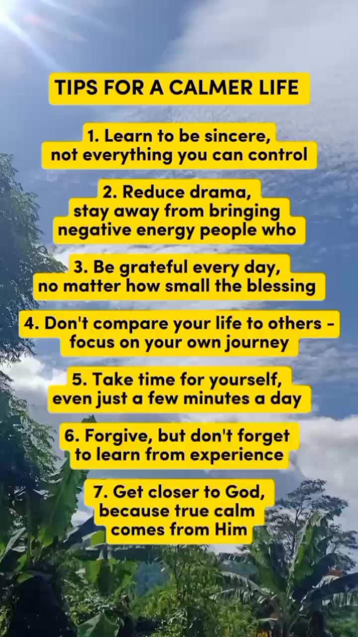Tips for a calmer life 🤗 Learn to be sincare not everything you can ...