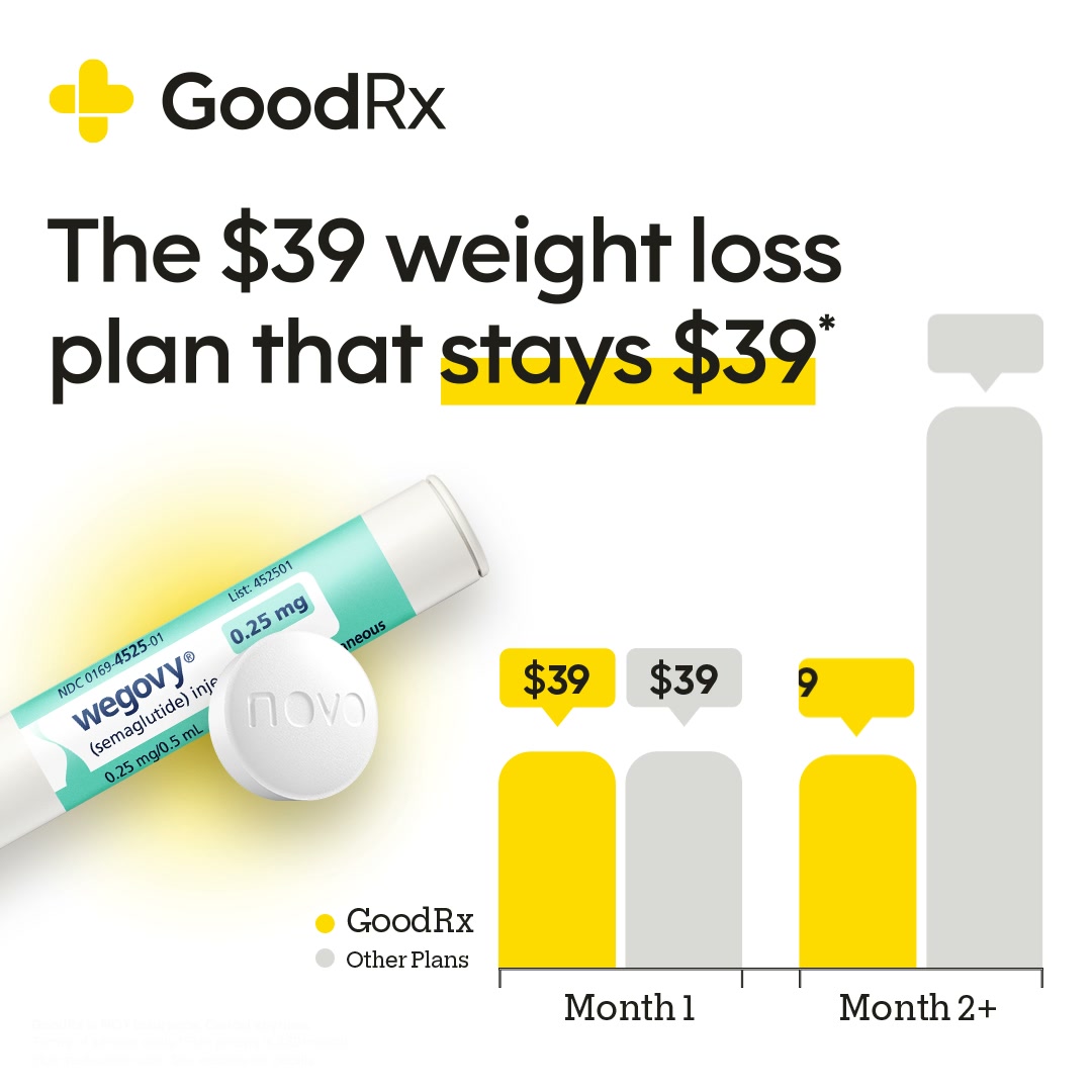 Same-day pickup or delivery, no hidden fees, no intro rates. GoodRx GLP-1 weight loss plans feature real, FDA-approved medications and trusted care for $39/mo., plus medication costs. | GoodRx