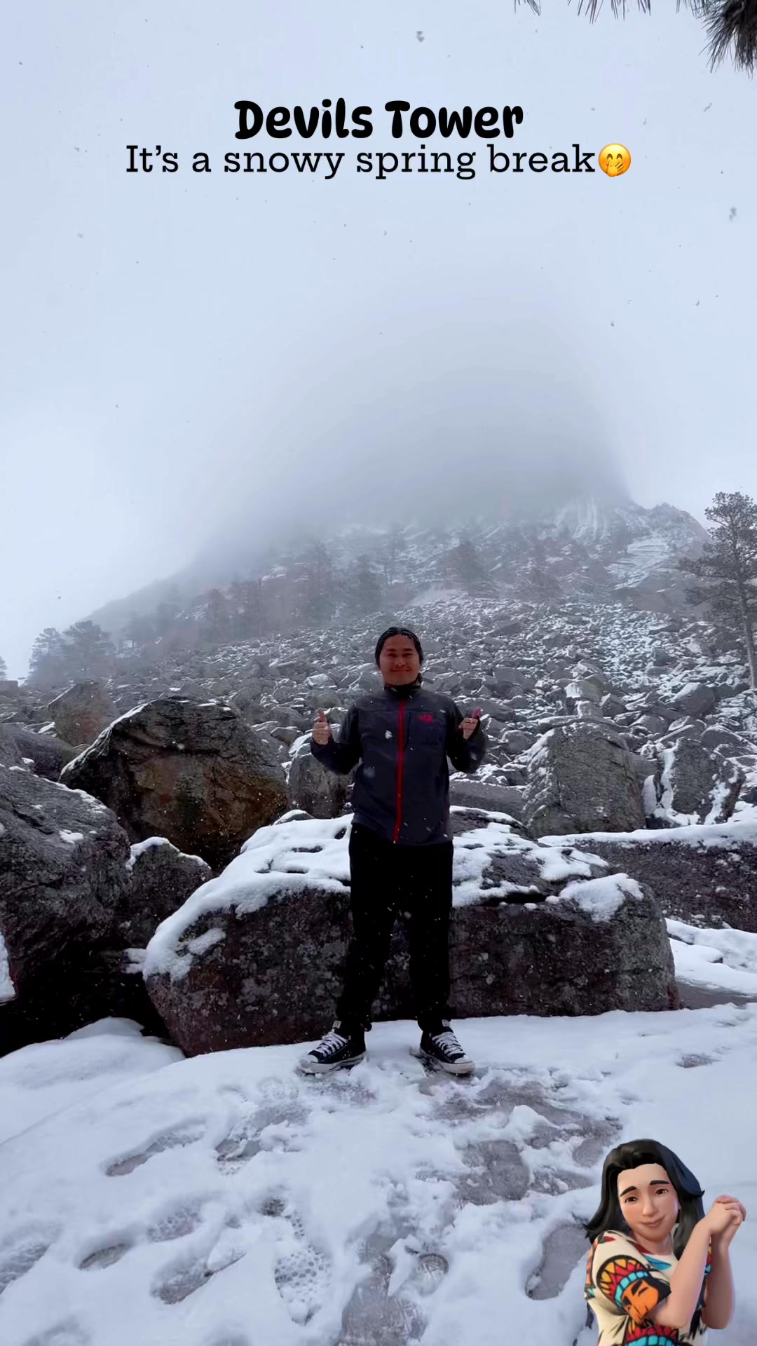Snowy spring break at Devils tower #j1teacher #Wyoming #devilstower # ...