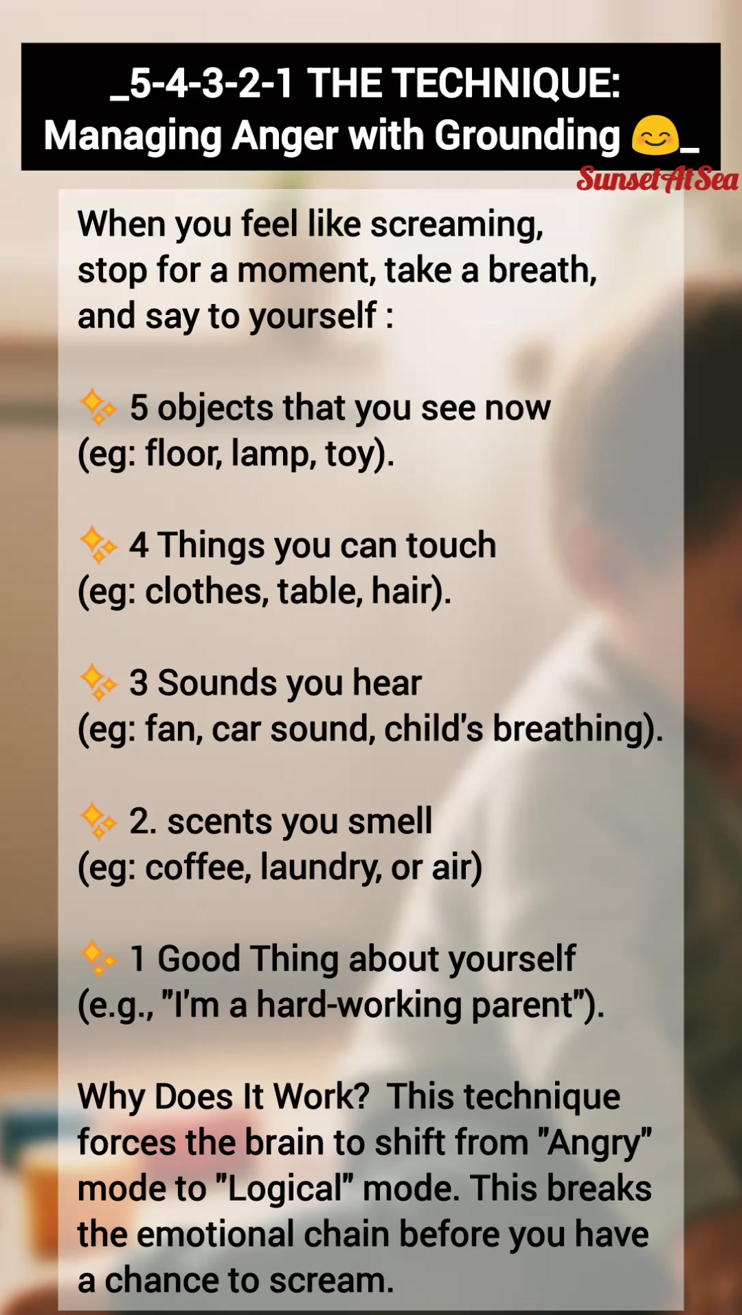 THE 5-4-3-2-1 TECHNIQUE : Managing Anger with Grounding. Save this for ...