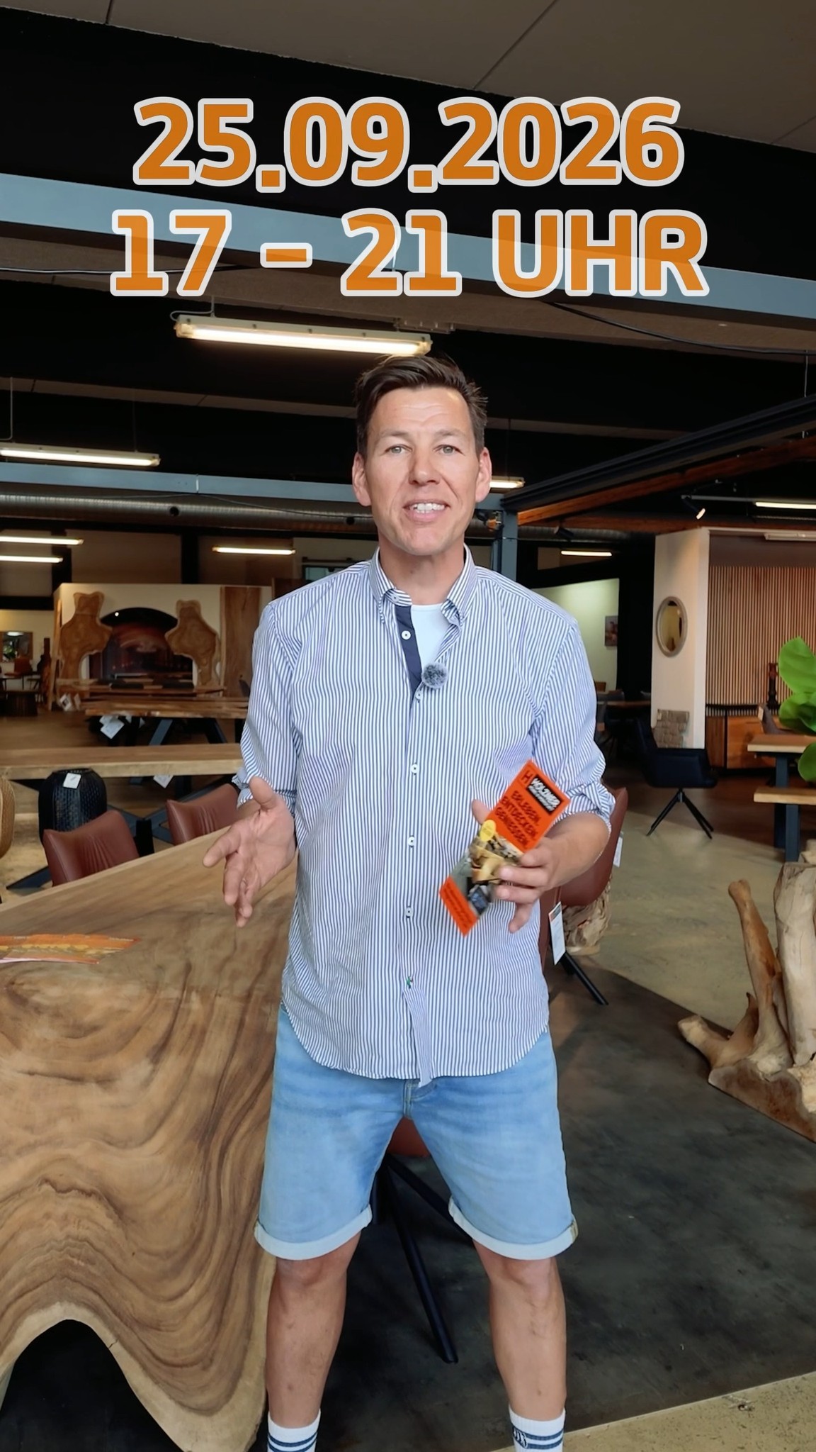 Nur noch wenige Tage bis zu unserem Event am 25.09. 🧡, Was Euch erwartet? Live-Cooking mit Tobi Stegmann, spannende Einblicke in unsere Werkstatt und Late-Night-Shopping mit satten Rabatten bei uns