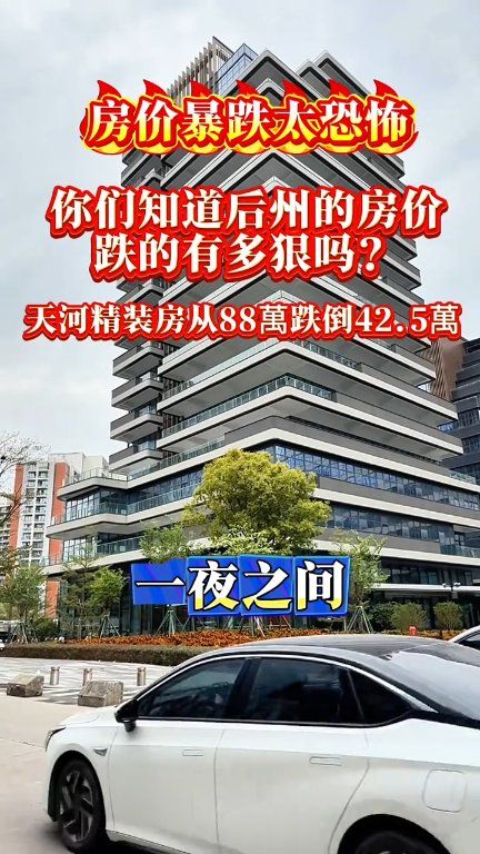 一夜之间比跳水还恐怖的是广州房价，天河精装房从88万跌到42.5万，房价暴跌太恐怖 #香港 #hongkong #广州 #guangzhou ...