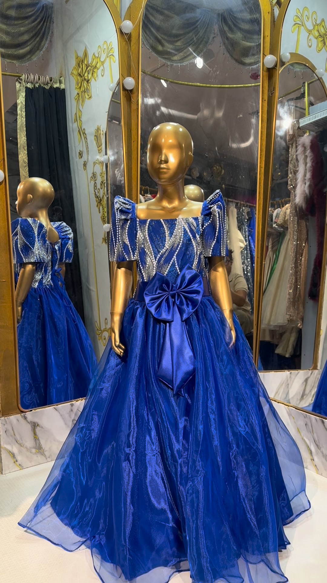 Available for Rent ‼️, Modern Blue Filipiniana Dress for Kids, Size: 10-12 years old , Vísit Khiara’s Collection , 2nd floor Aguhar Building CPG North Avenue, opposite Bohol High