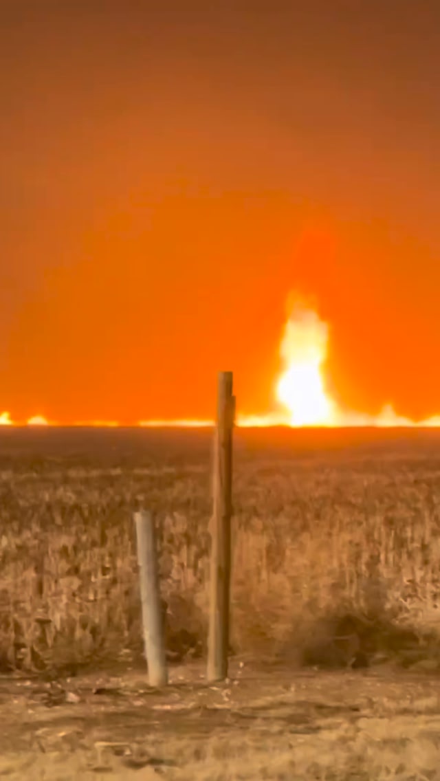This wavy fire whirl on the wildfire near Englewood, Kansas reminded me ...