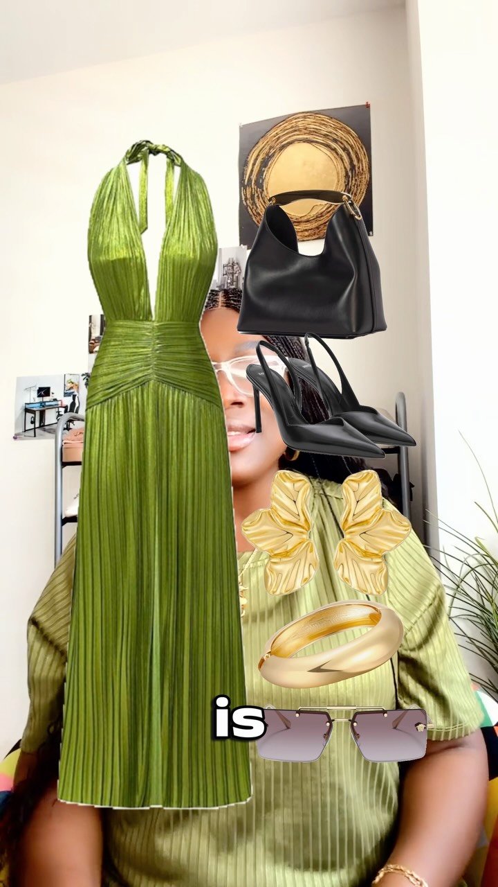 olive green colour combination dress + Accessories 💚🔥🔥#trending #viralvideos #fashion #style #ootd | Nicetiffany occasion:night out occasion:cocktail & party