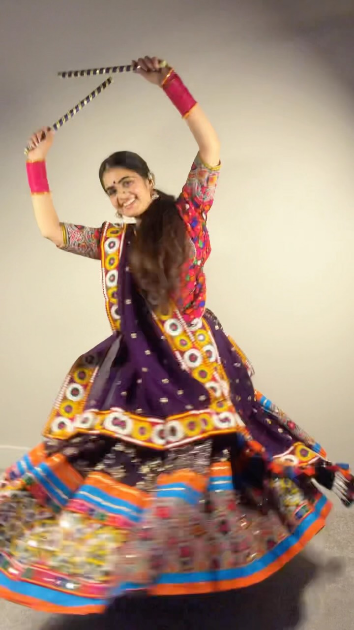 garba dress for ladies 💜 Looking the perfect outfit this Navratri? Here is the one! ✨, This gorgeous purple Chaniya Choli features a proper Gamthi-style blouse paired with a beautiful full-flare chaniya — perfect coll:vacation