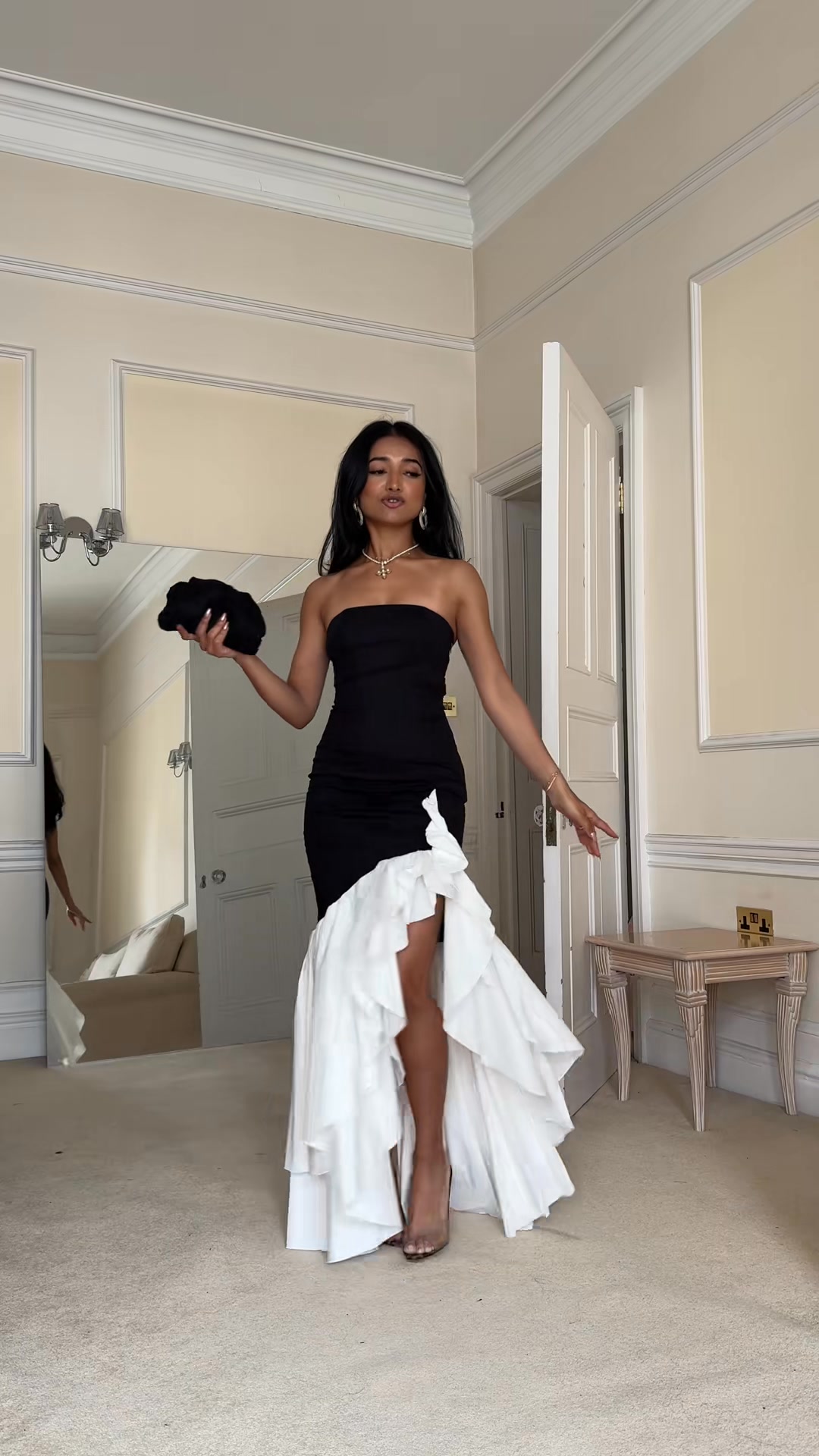 tea length wedding guest dress ever ARLET|Long Sleeve High Stretch Velvet EVERPRETTY Elegant V-Neck Ruched WS-100 Sleeveless Shown Color Velikost:L