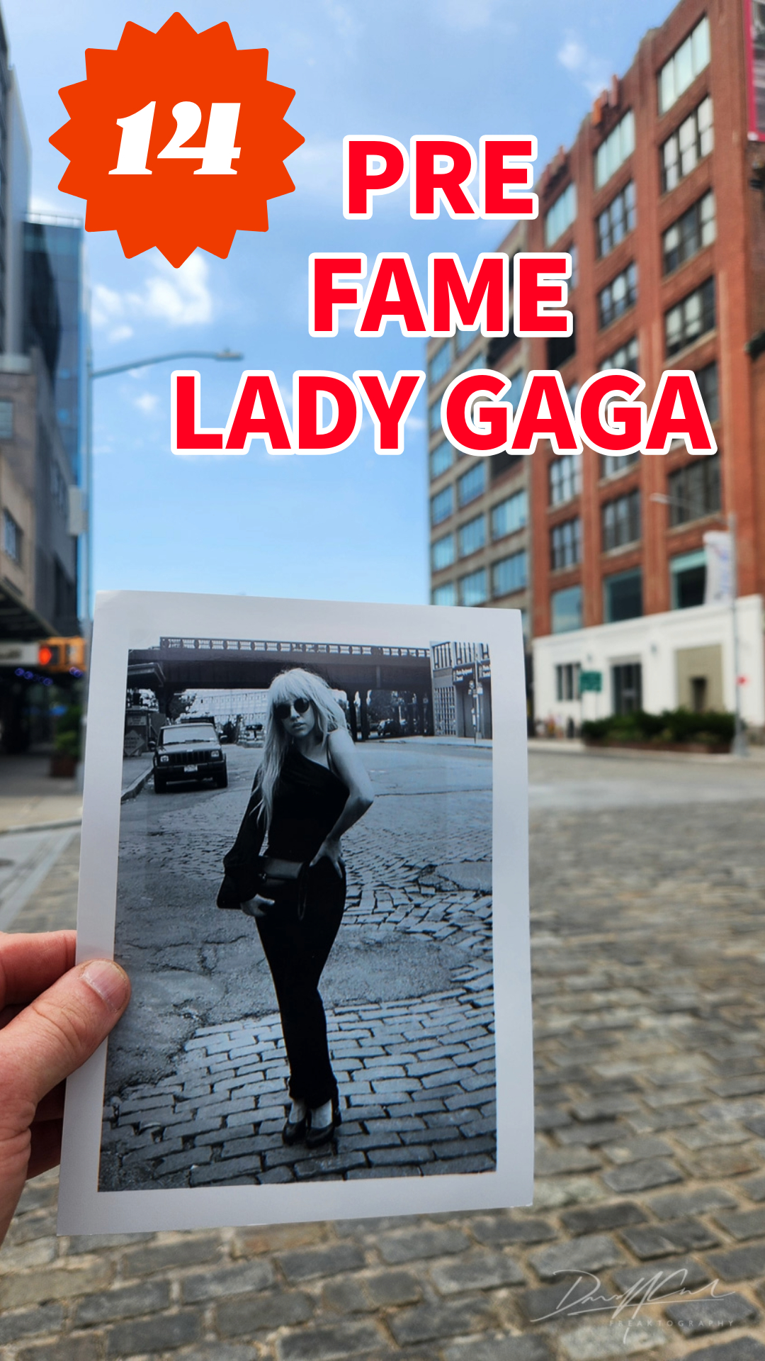 This photo of a pre-fame lady gaga in the meat packing district of