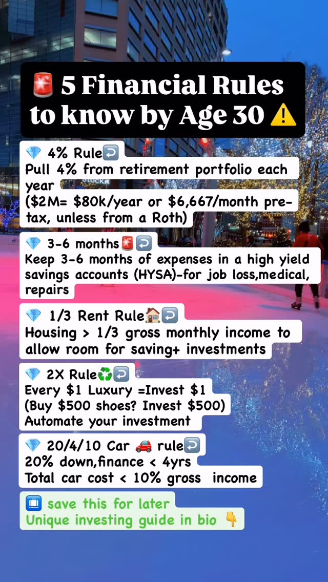 5 financial Rules to know by age 30 ⚠️ Most people don’t need a perfect ...