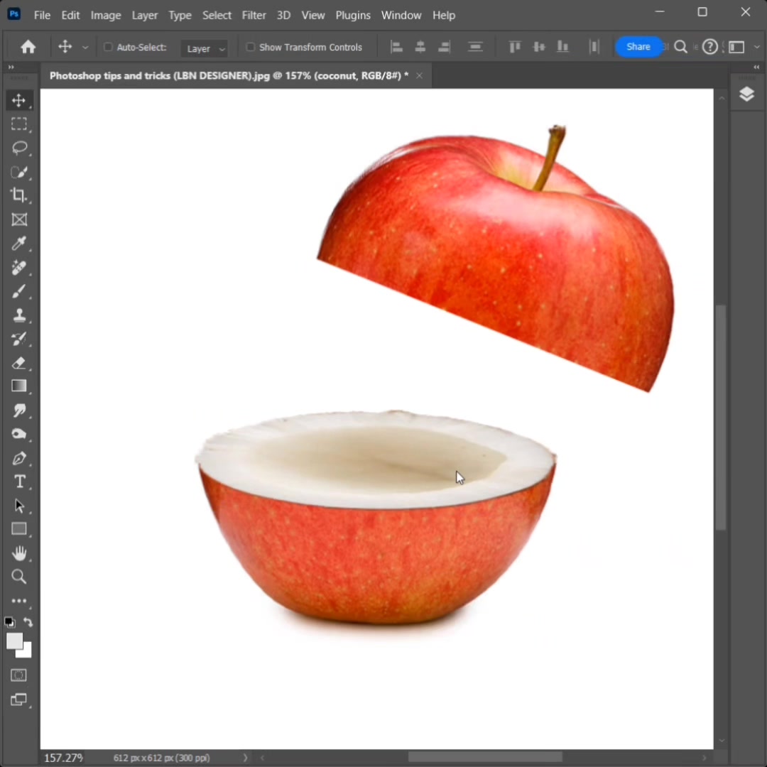 How to manipulate apple and coconut in Photoshop #photoshop_cc # ...
