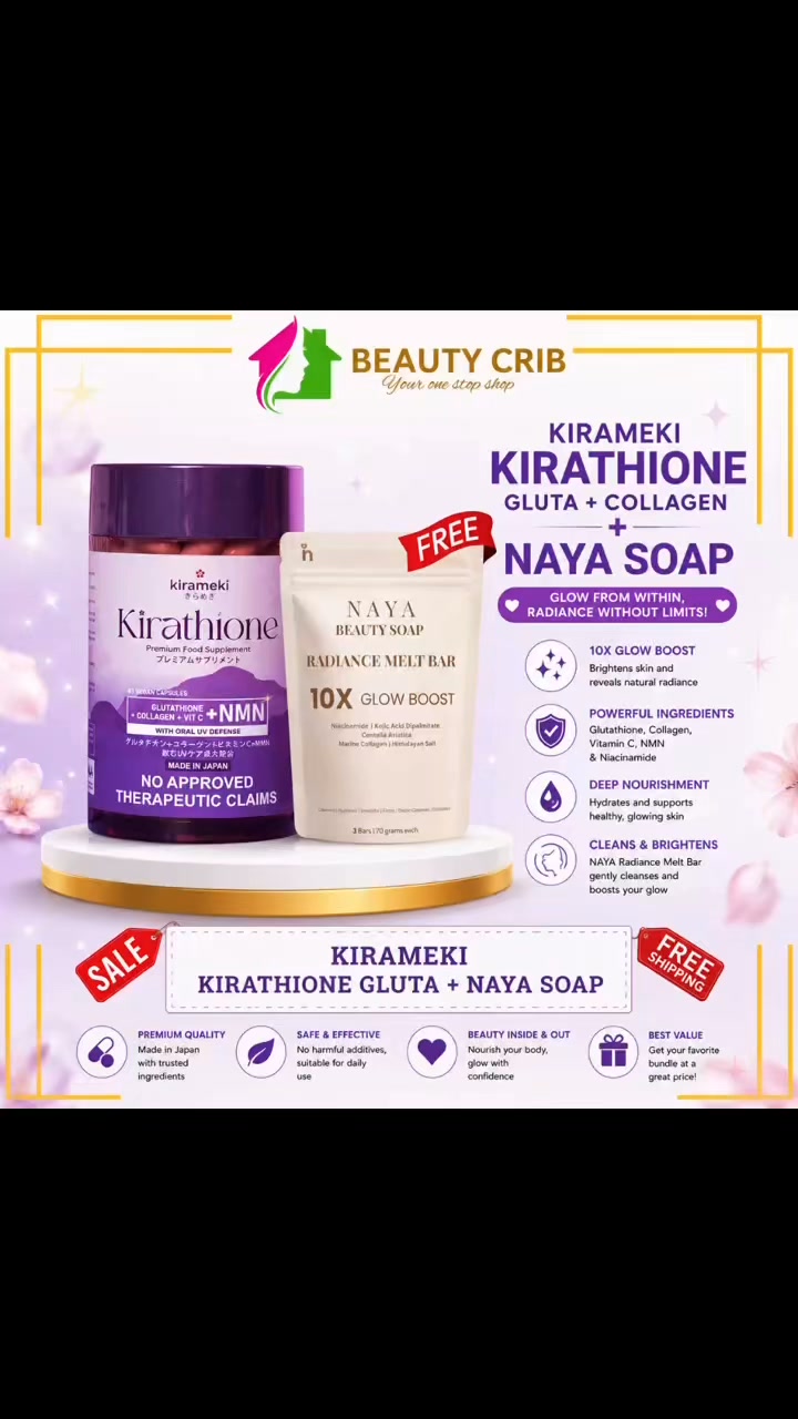 kirei glutathione shopee KIRAMEKI Kirathione Free Naya Soap - Collagen + Vitamin C + NMN Capsules (63 Capsules), https://s.shopee.ph/7Kw71XnHS8, https://s.shopee.ph/7Kw71XnHS8, https://s.shopee.ph/7Kw71XnHS8 Tried and tested! After other supplements Label:Blue