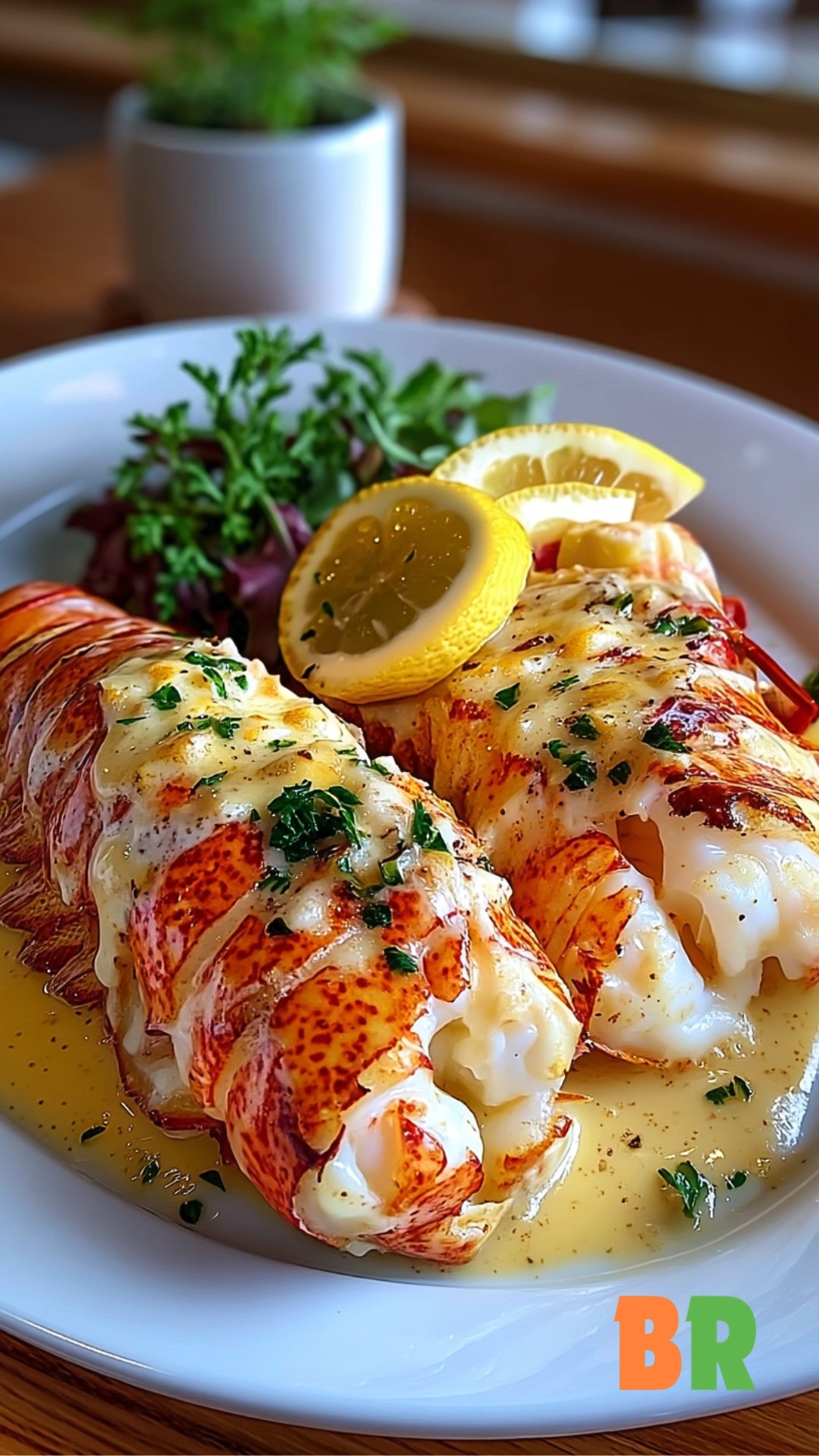 Lemon Butter Baked Lobster Tails 🍋🦞 Succulent lobster meat is gently ...