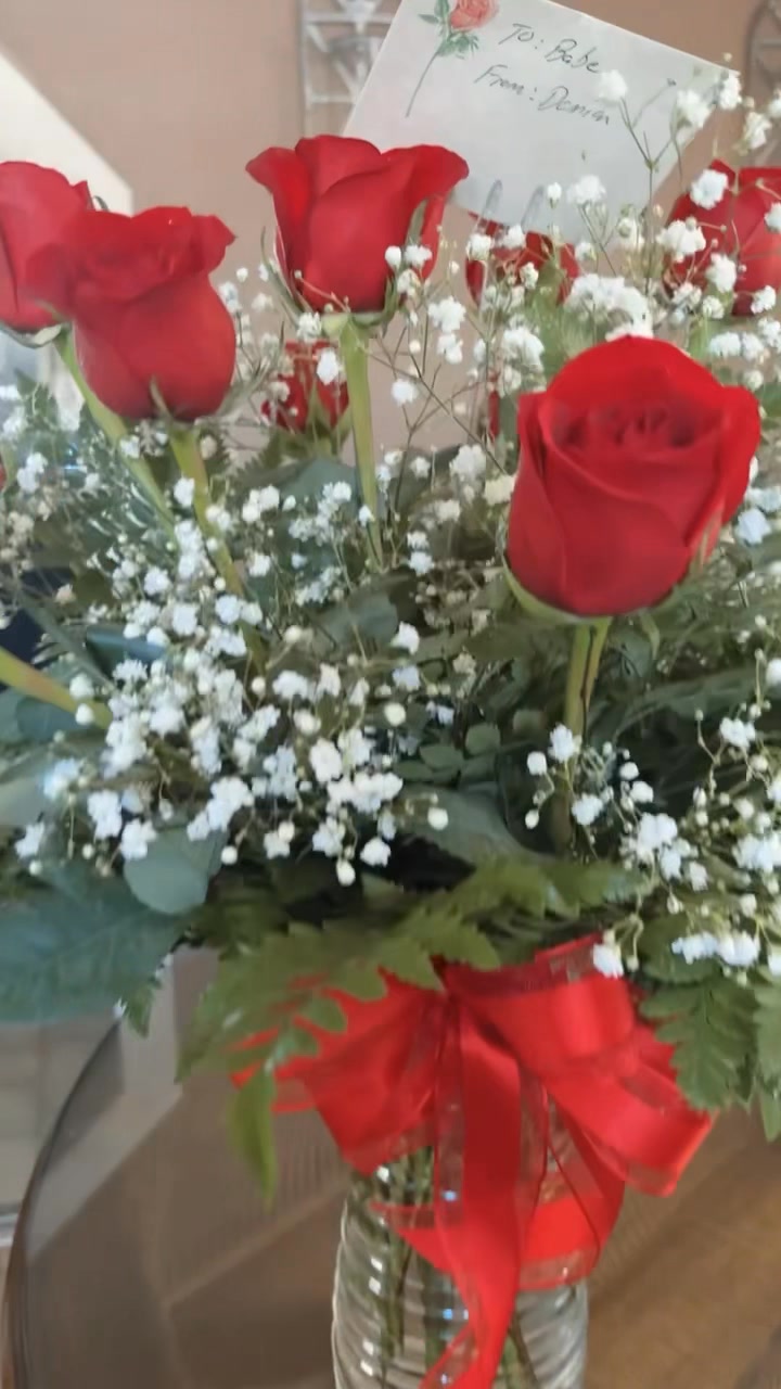My husband surprised me with these beautiful red roses. Today we ...