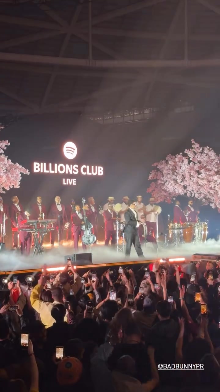 LISA and Bad Bunny at his Spotify Billions Club Live show in Tokyo
