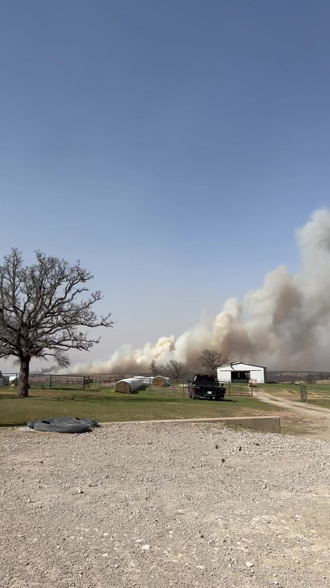 The crew has been busy battling a fire burning on parts of the ranch ...