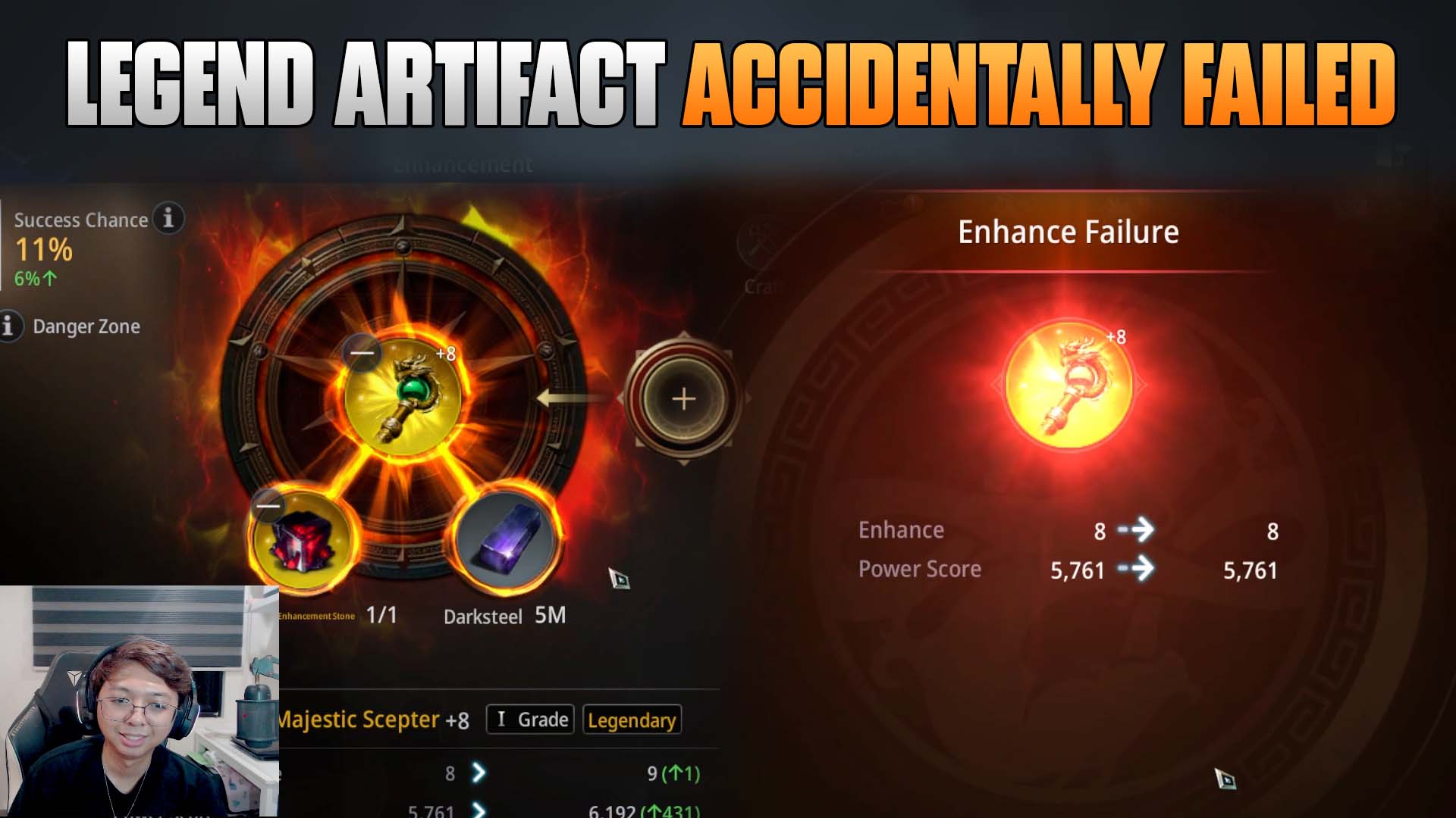 Legend Artifact accidentally failed #MIR4 | YouJace Gaming | Facebook