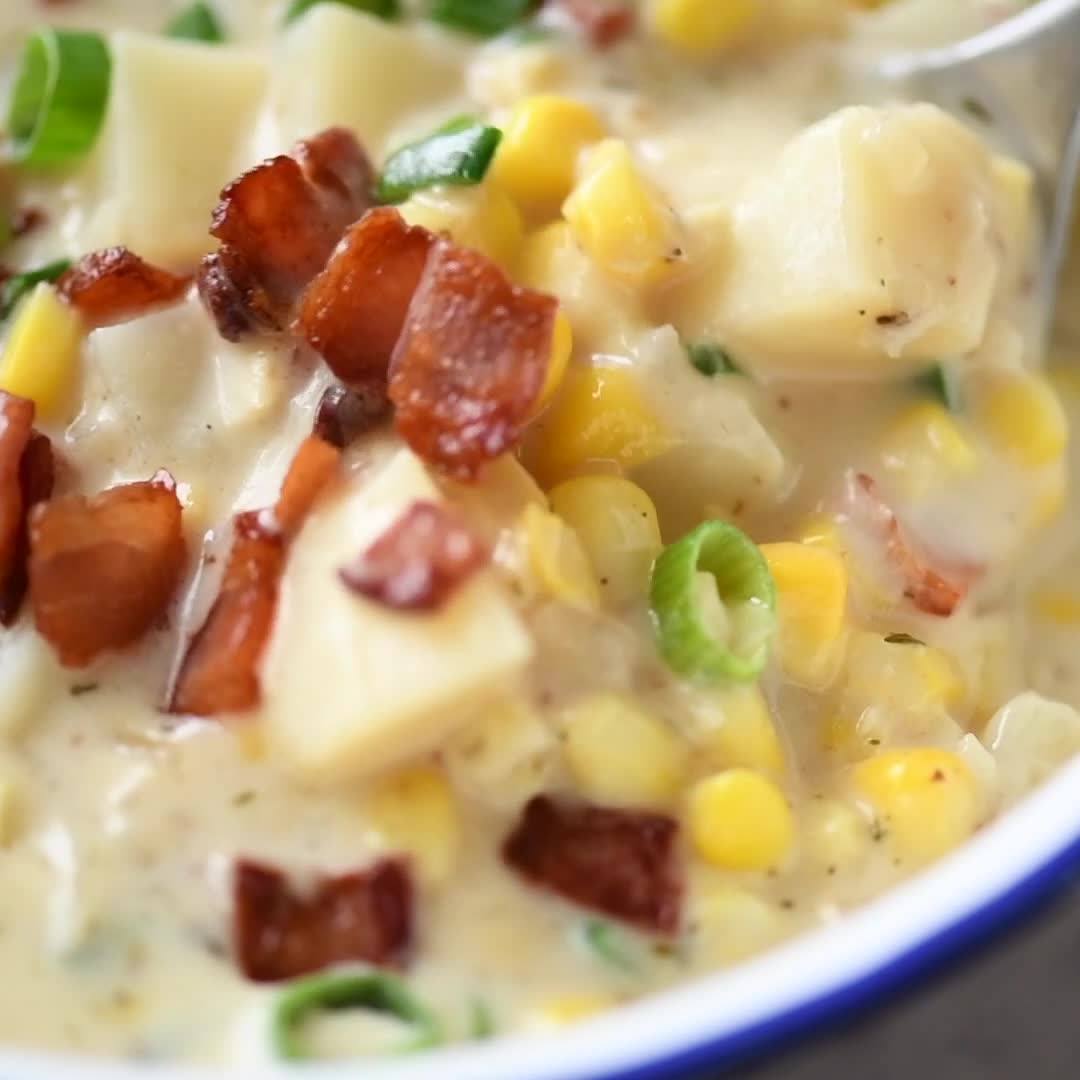 RecipeTin - Creamy, hearty Corn Chowder with BACON!!🥓🌽🥣... | Facebook