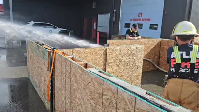 If our Nozzle takes thier corners wide and the Back up firefighters ...