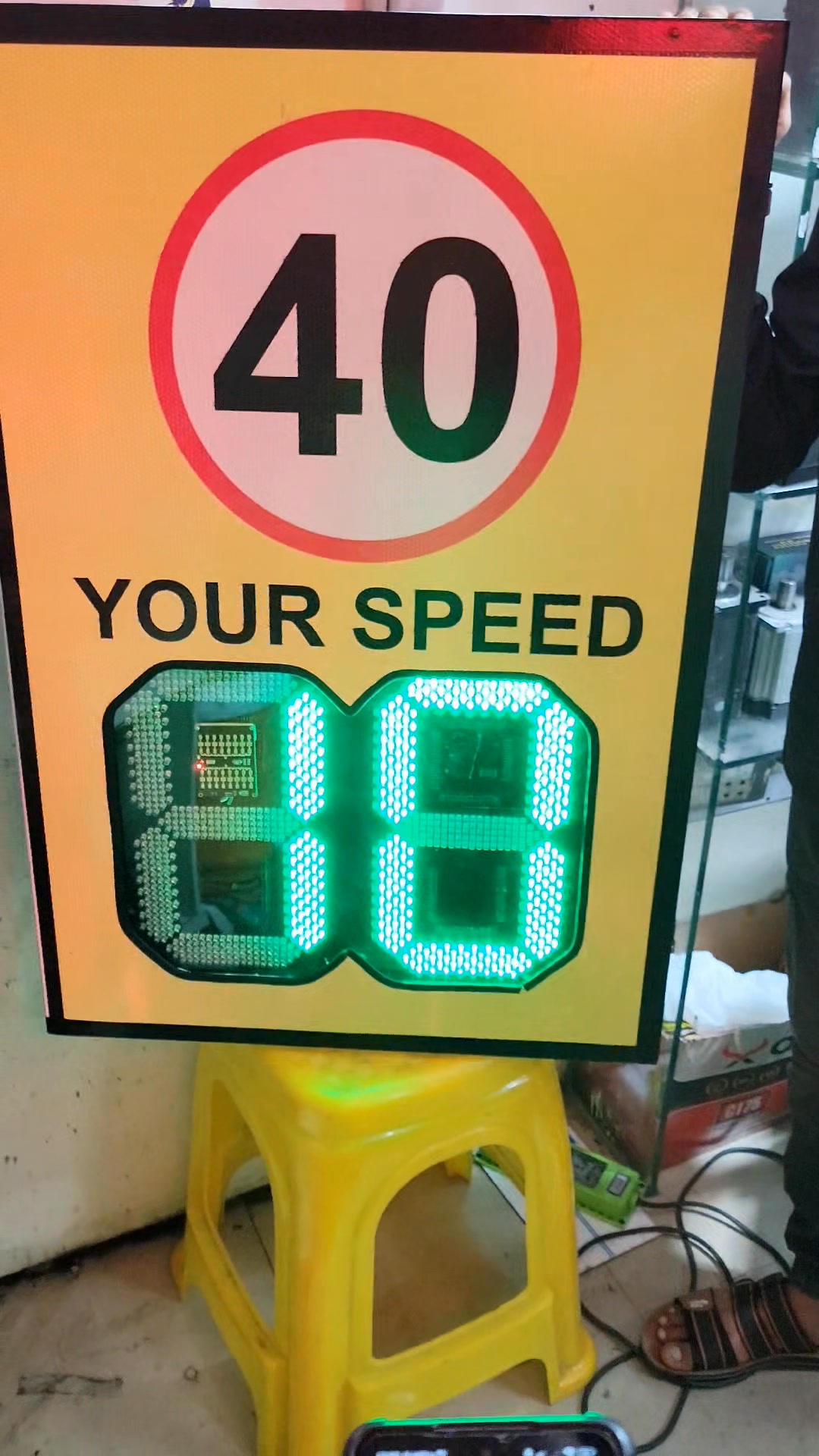 Solar Powered LED Display Radar Speed Limit Sign Board settings with ...