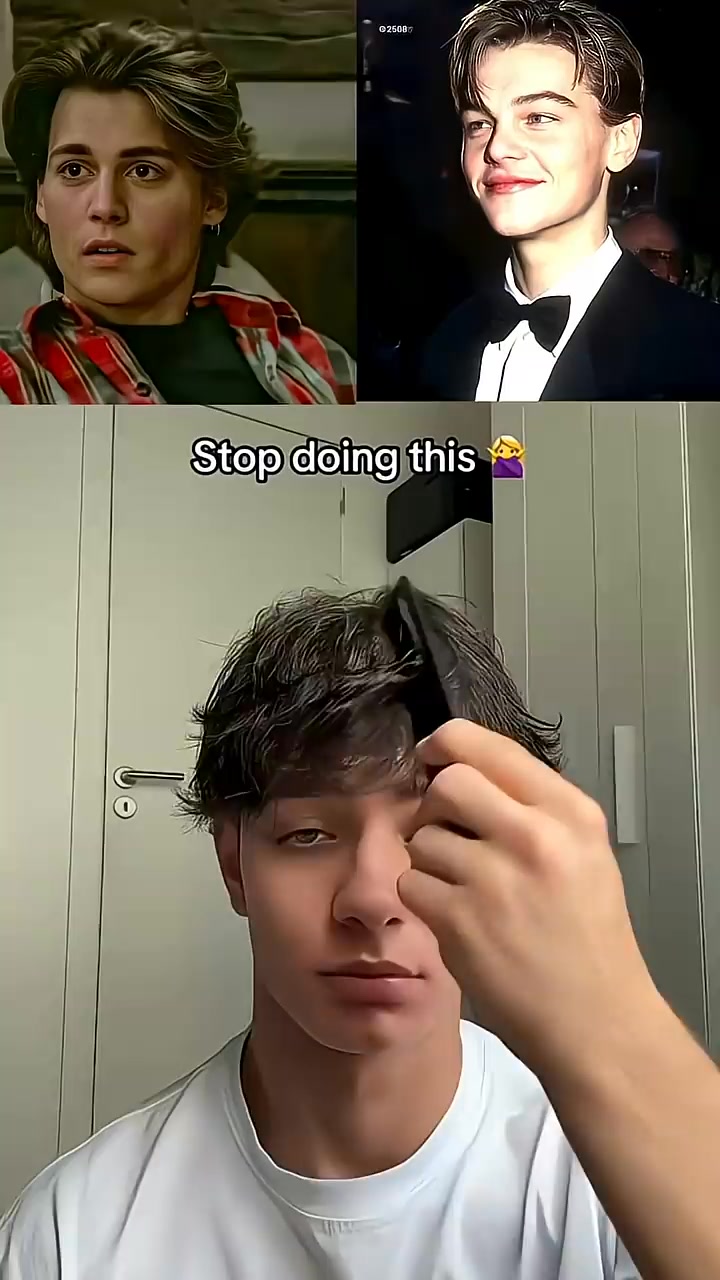 Hairstyle tutorial ⭐️ Simple steps for a clean glow up 💇‍♂️ Middle part ...