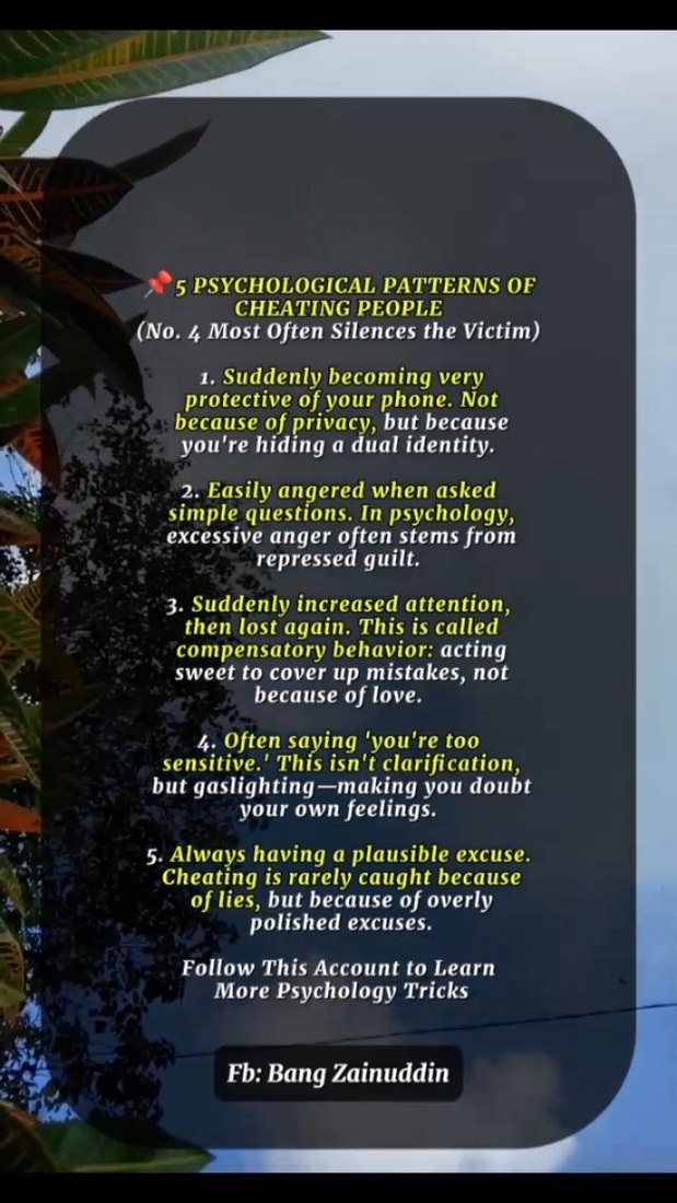 MUST KNOW 5 psychological patterns of cheating people (No. 4 most often ...