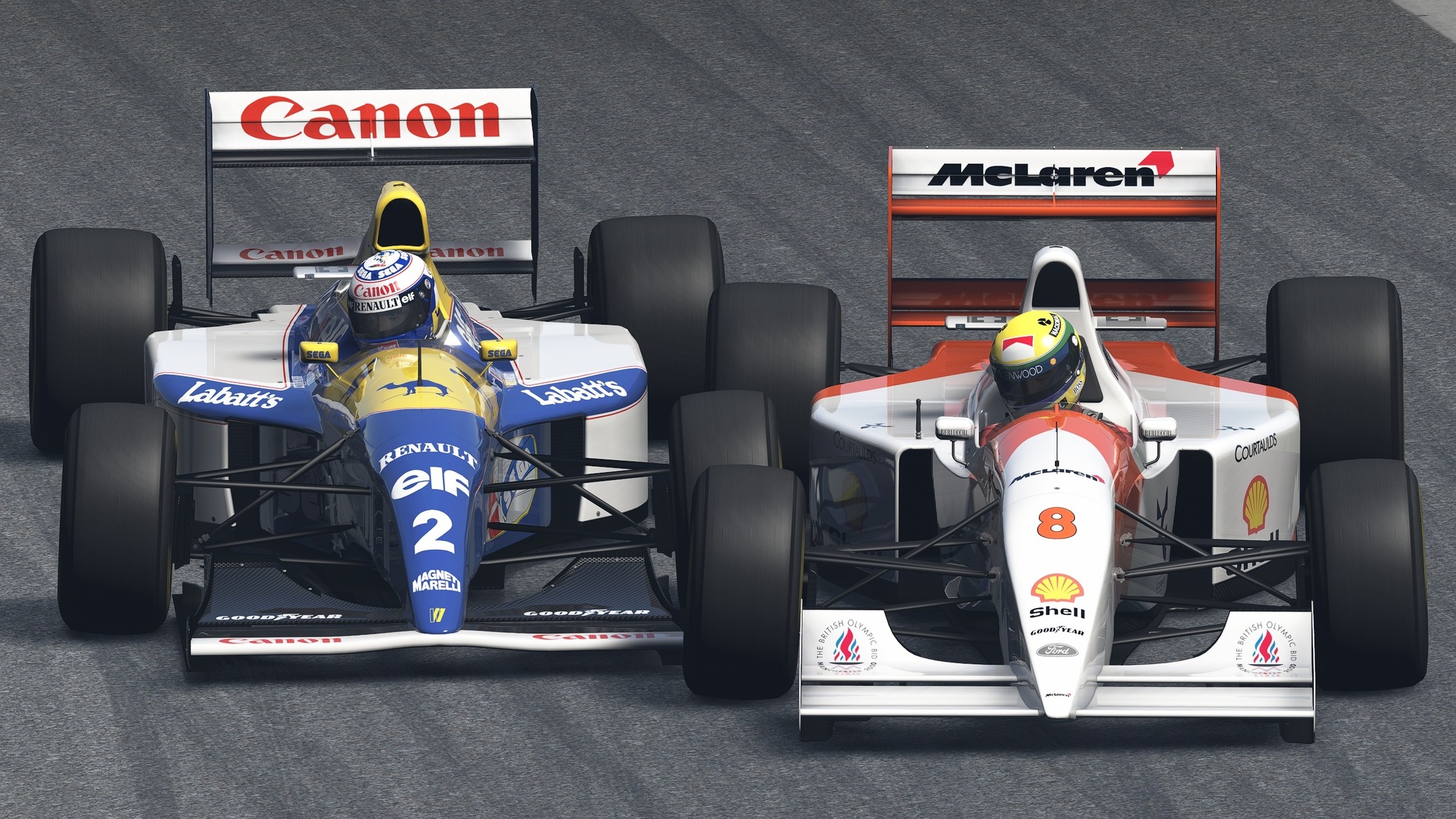 Ayrton Senna vs Alain Prost - McLaren-Ford MP4/8 vs Williams