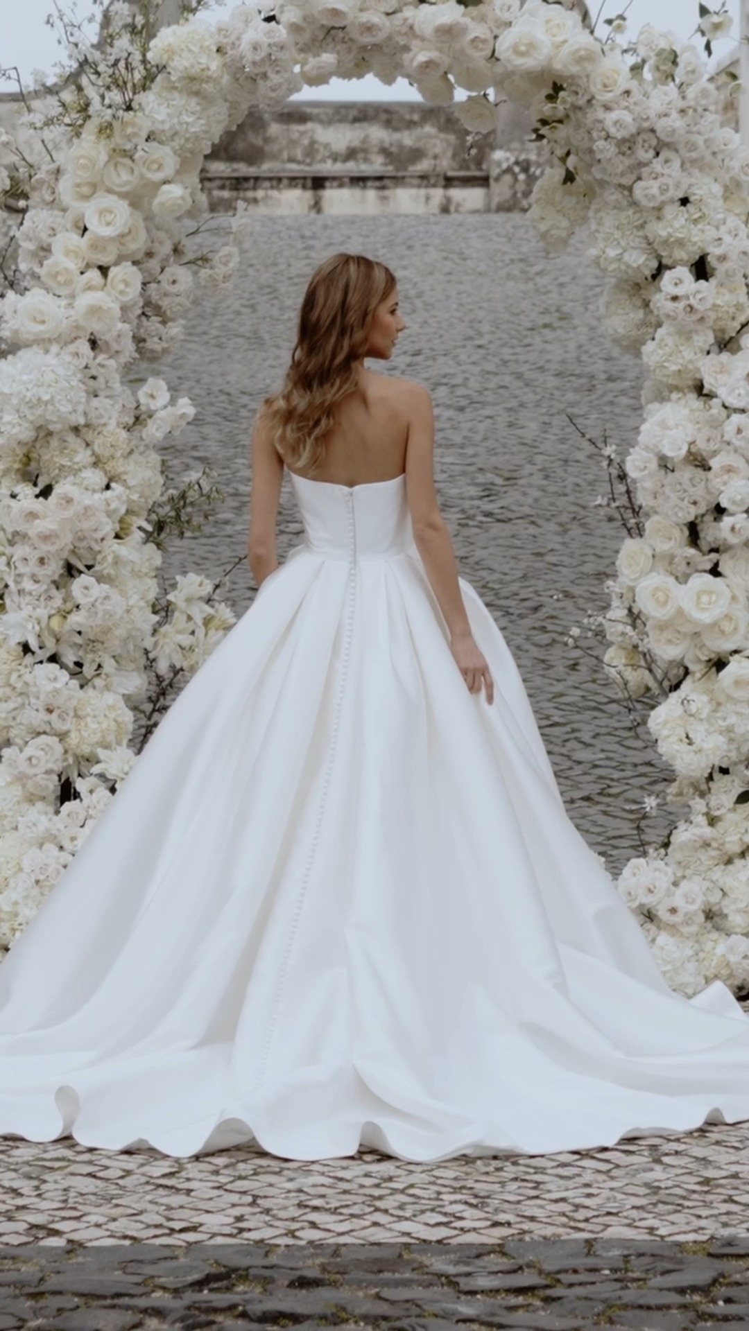 ferrari formal wedding dress prices A softly pleated strapless, sweetheart neckline lends statuesque elegance to the basque bodice of the Abella E457 'Adelina' ballgown. | Formalwear & Bridal 012125