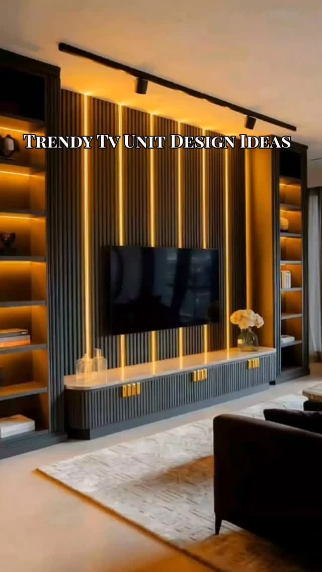 Luxury TV Wall Design with Warm LED Glow Modern Living Room Goals # ...