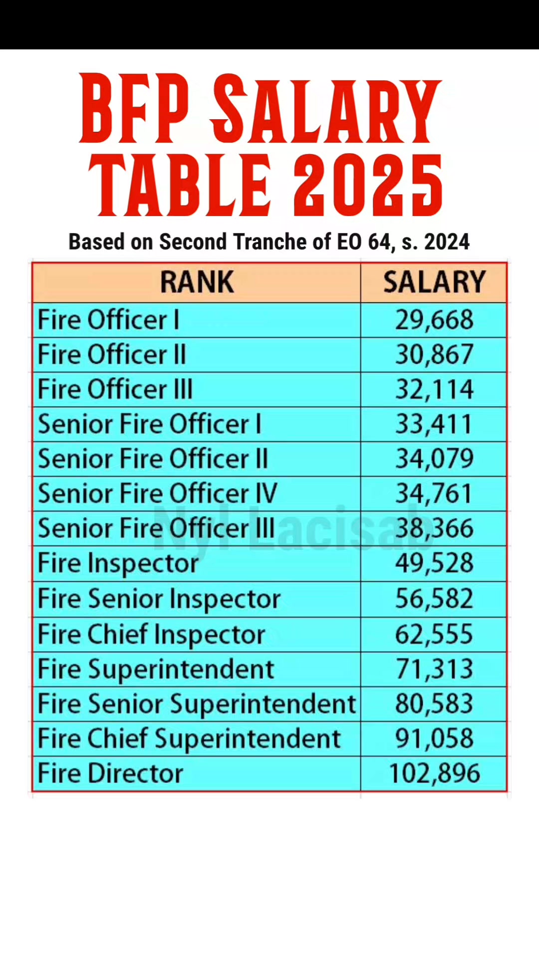 BFP Salary Table 2025 #highlightseveryone #BFPSalary #highlights | Nyl ...