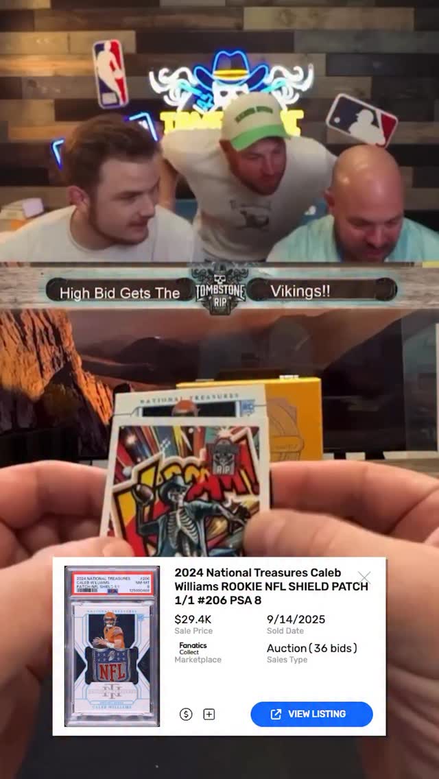 Looking back at when @tombstonerips pulled this Caleb Williams 1/1