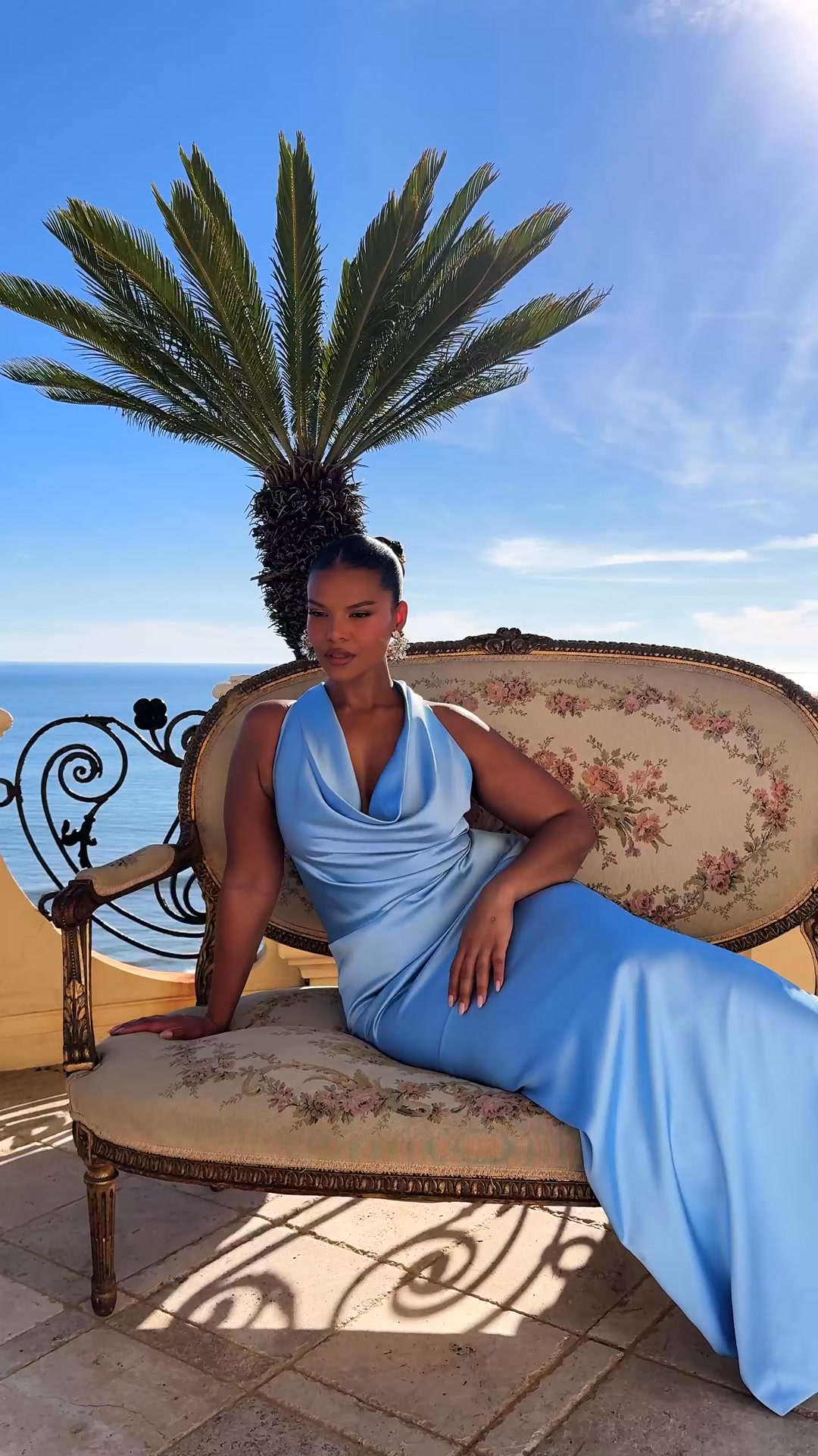 blue satin dress fashion nova Same vision, different hues 💍⁠, ⁠, - Chasey Backless Gown⁠, - Laena Satin Draped Maxi | Square Neck