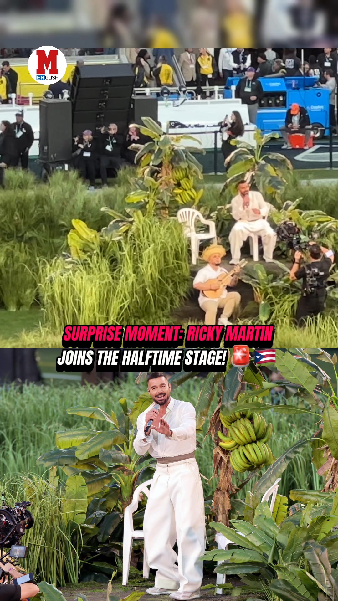 SURPRISE MOMENT: RICKY MARTIN JOINS THE HALFTIME STAGE! 🚨🇵🇷🎤During Bad ...