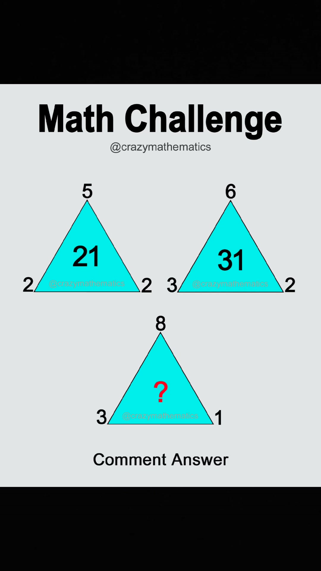 Math Challenge for Facebook users. Let's see who can solve and comment ...