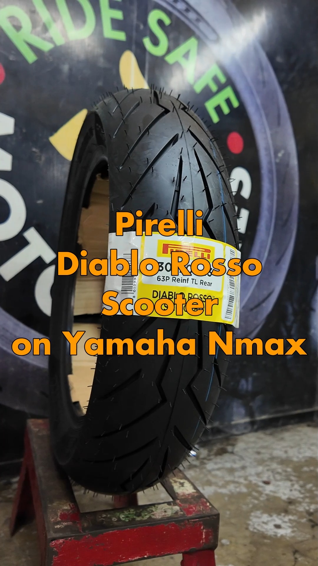 Pirelli Diablo Rosso Scooter Tire on Yamaha Xmax Rear 150/70-14