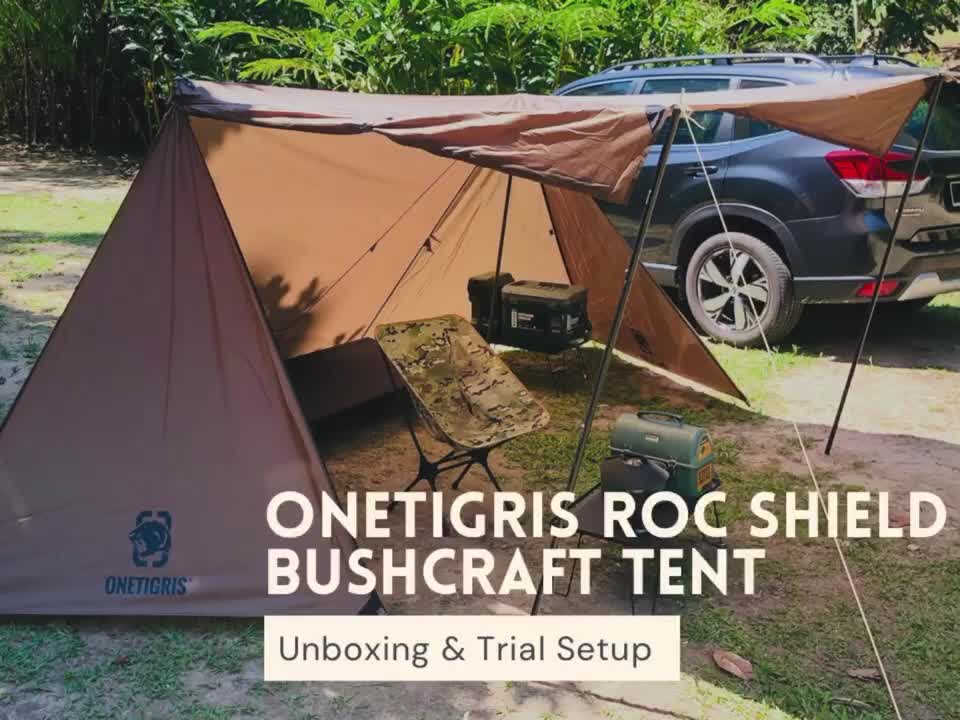 Unboxing and trial setup Onetigri Roc Shield Bushcraft Tent