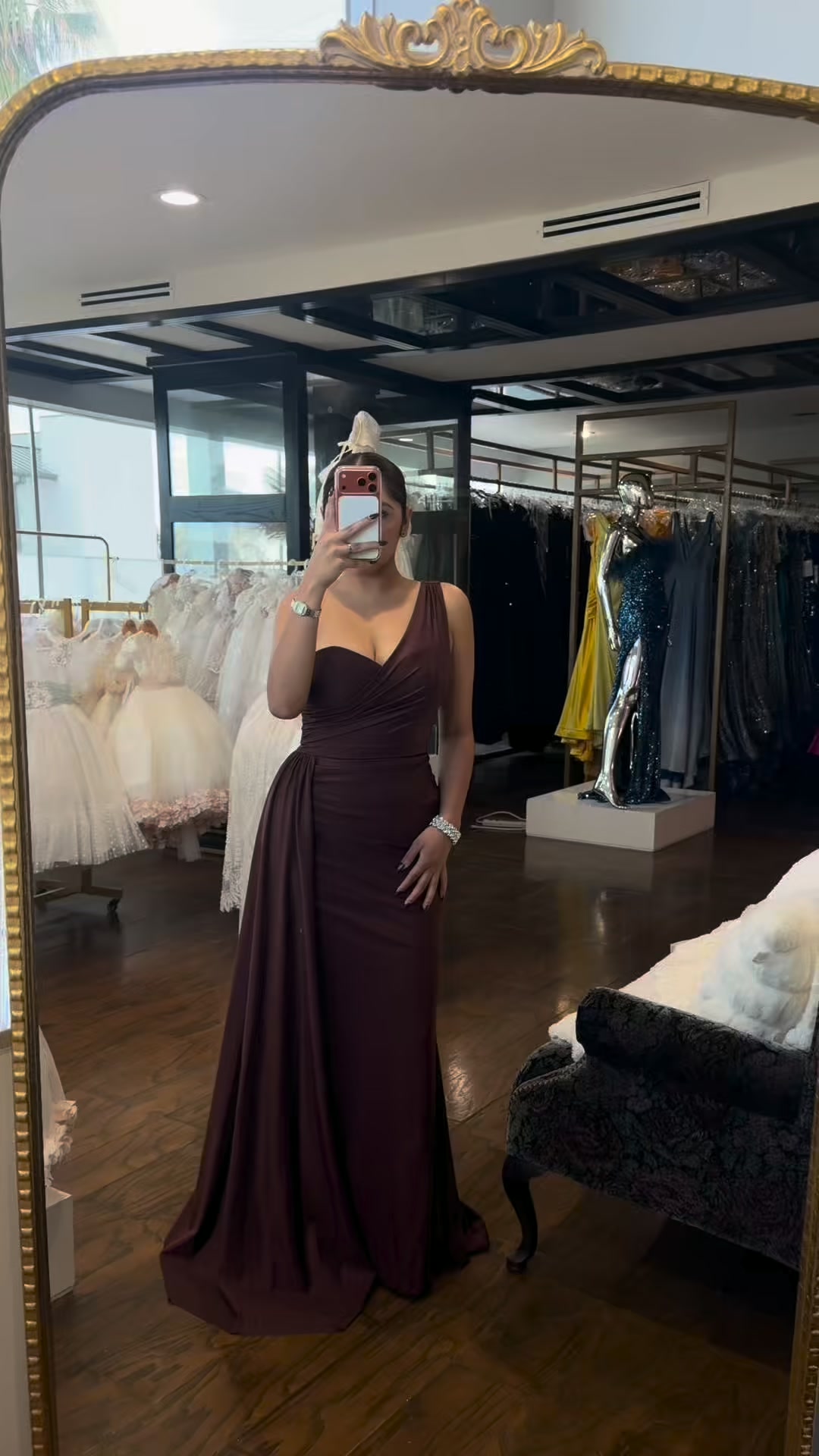 formal dresses brownsville tx M-F: 4-8pm , Sat: 12-6pm , ✨Walk ins & Appointments available✨, Looking for the perfect dress for your next special occasion? 🤎✨This elegant look is perfect for you. , 📩 DM us to book your appointment a-line dresses