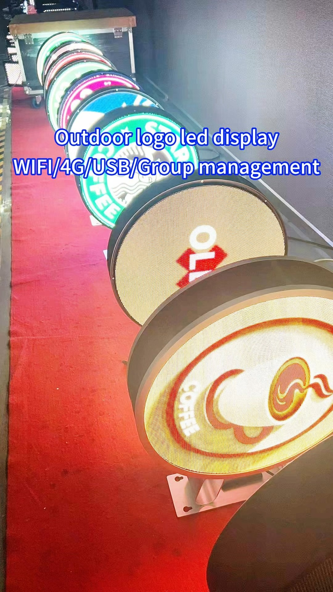Outdoor logo led display double-sided display WIFI/4G/USB/Group ...