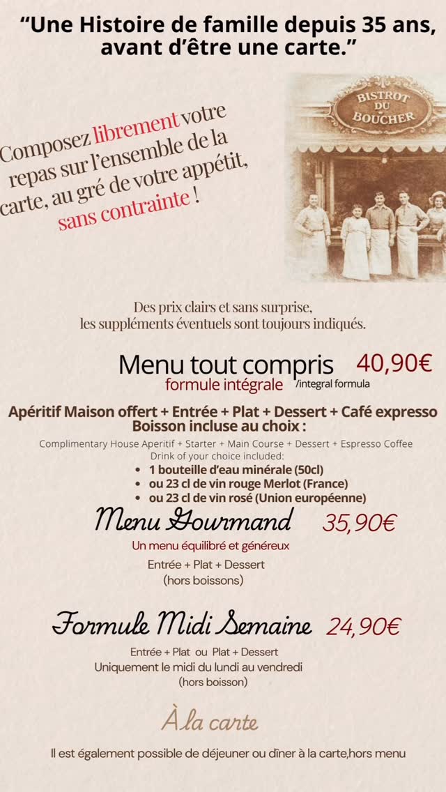 Tout compris… et tout au choix sur la carte ! » • « Notre carte entière ...