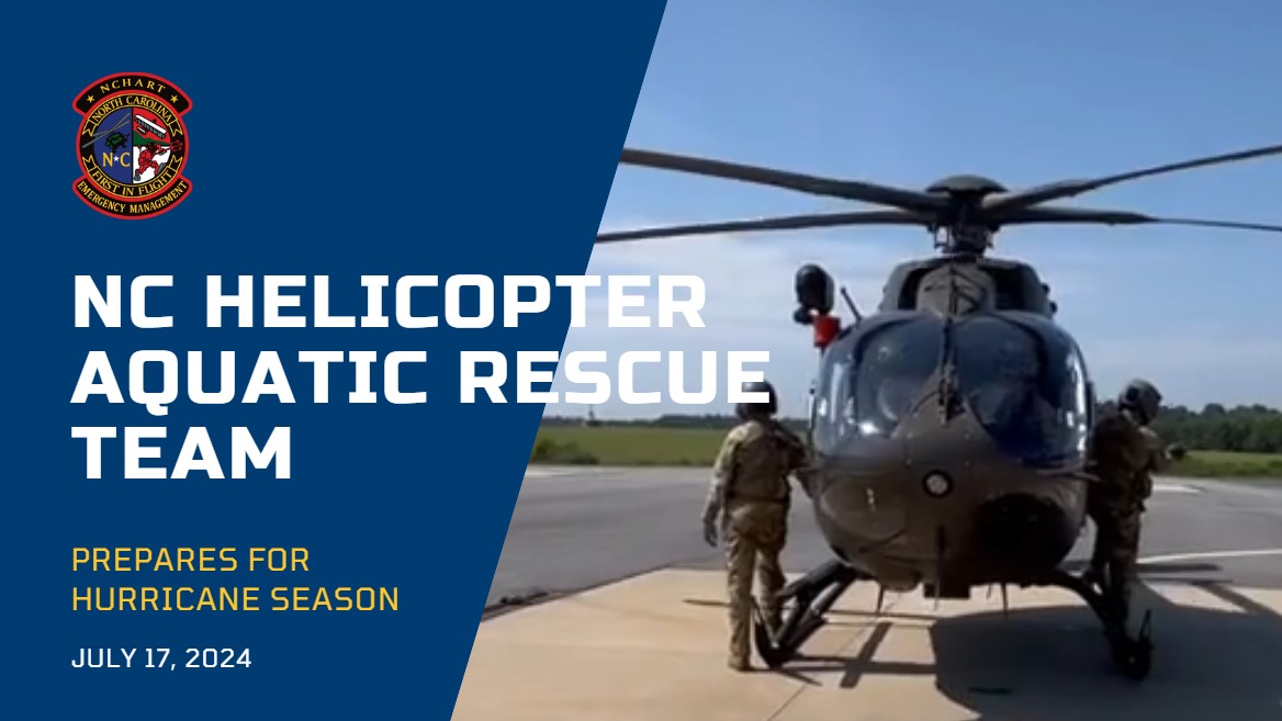 North Carolina Helicopter Aquatic Rescue Team (NCHART) recently trained ...