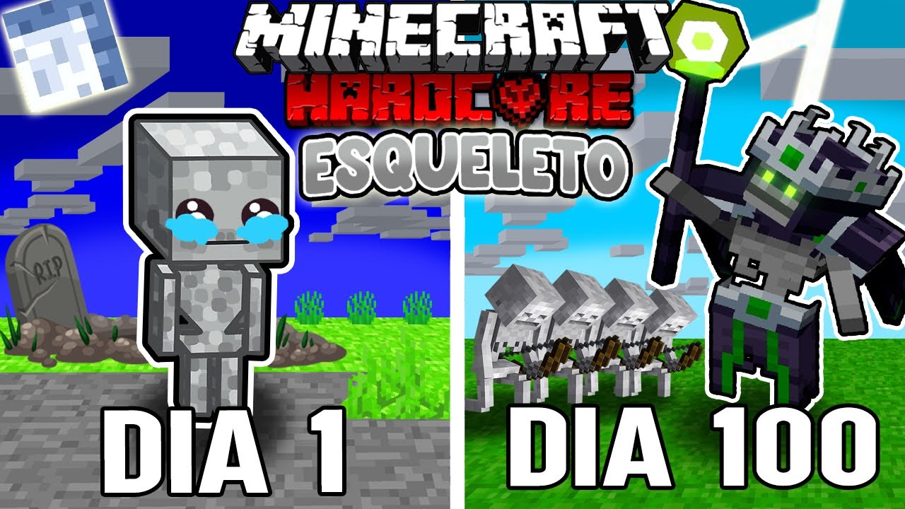 💀Sobreviví 100 DÍAS siendo un ESQUELETO en Minecraft HARDCORE! | Mapaxe ...
