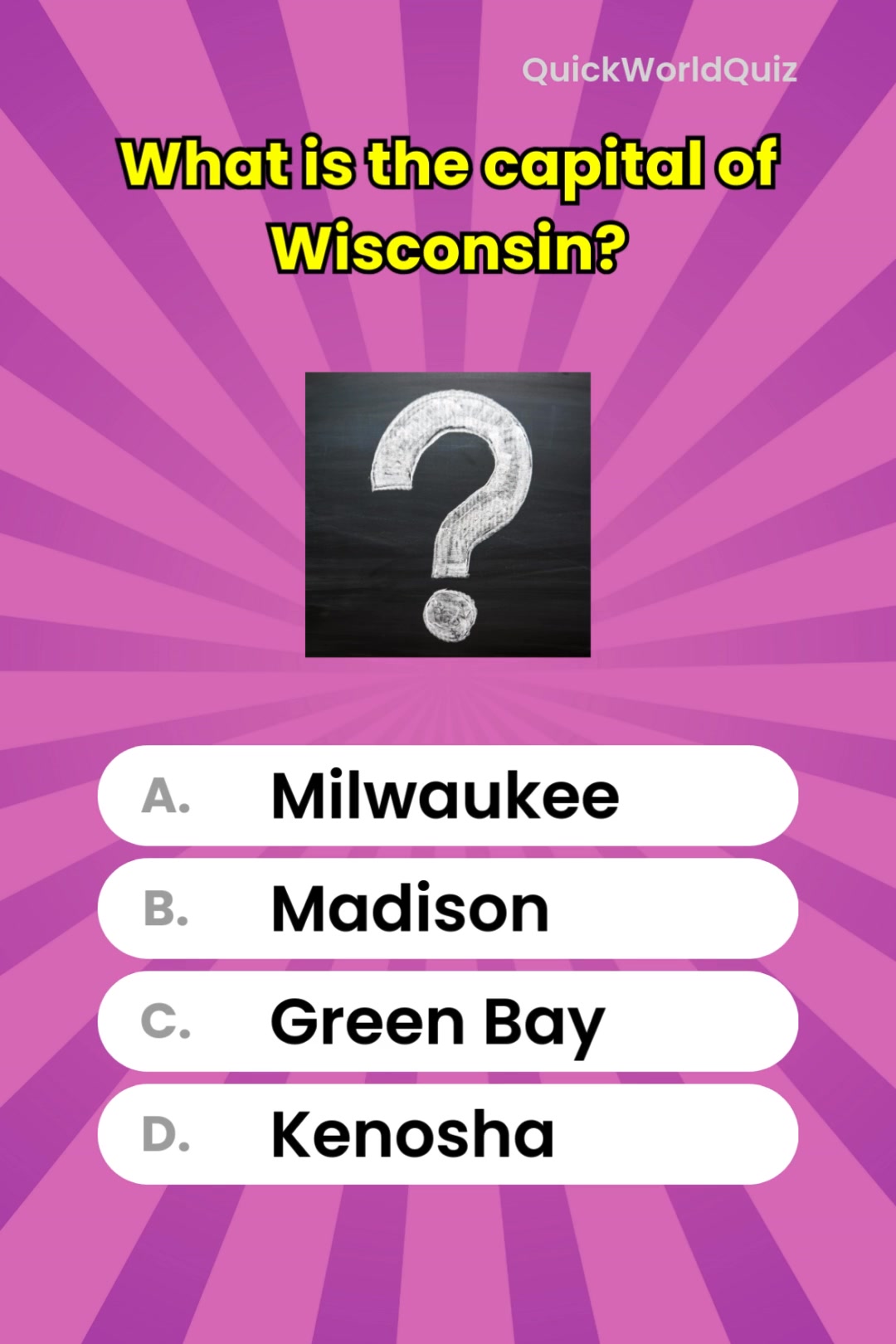 What is the capital of Wisconsin? #USQuiz #GeographyQuiz #WorldFacts # ...