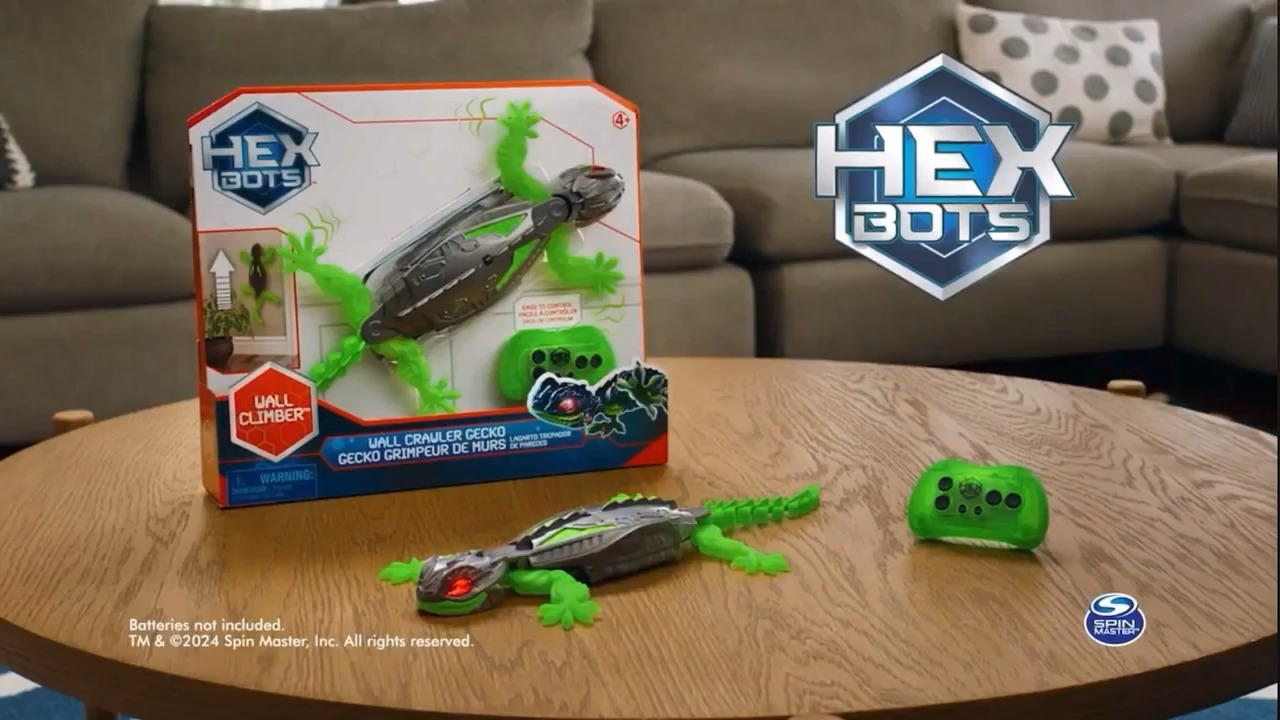 HEX BOTS Wall Crawler Gecko Robot télécommandé rechargeable pour enfants, grimpe sur les murs pour jouets et jeux de farce, robot RC pour garçons et filles à partir de 4 ans
