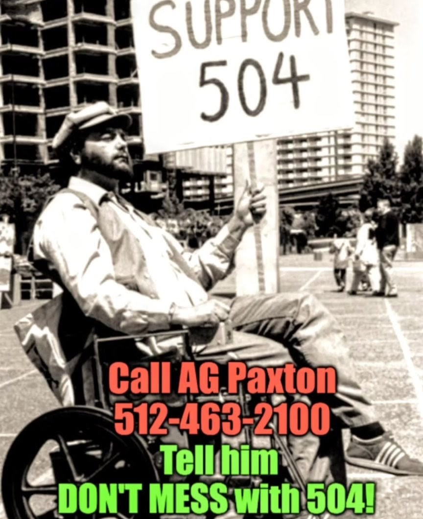If you are in the 9 states attacking 504, call your Attorney General ...