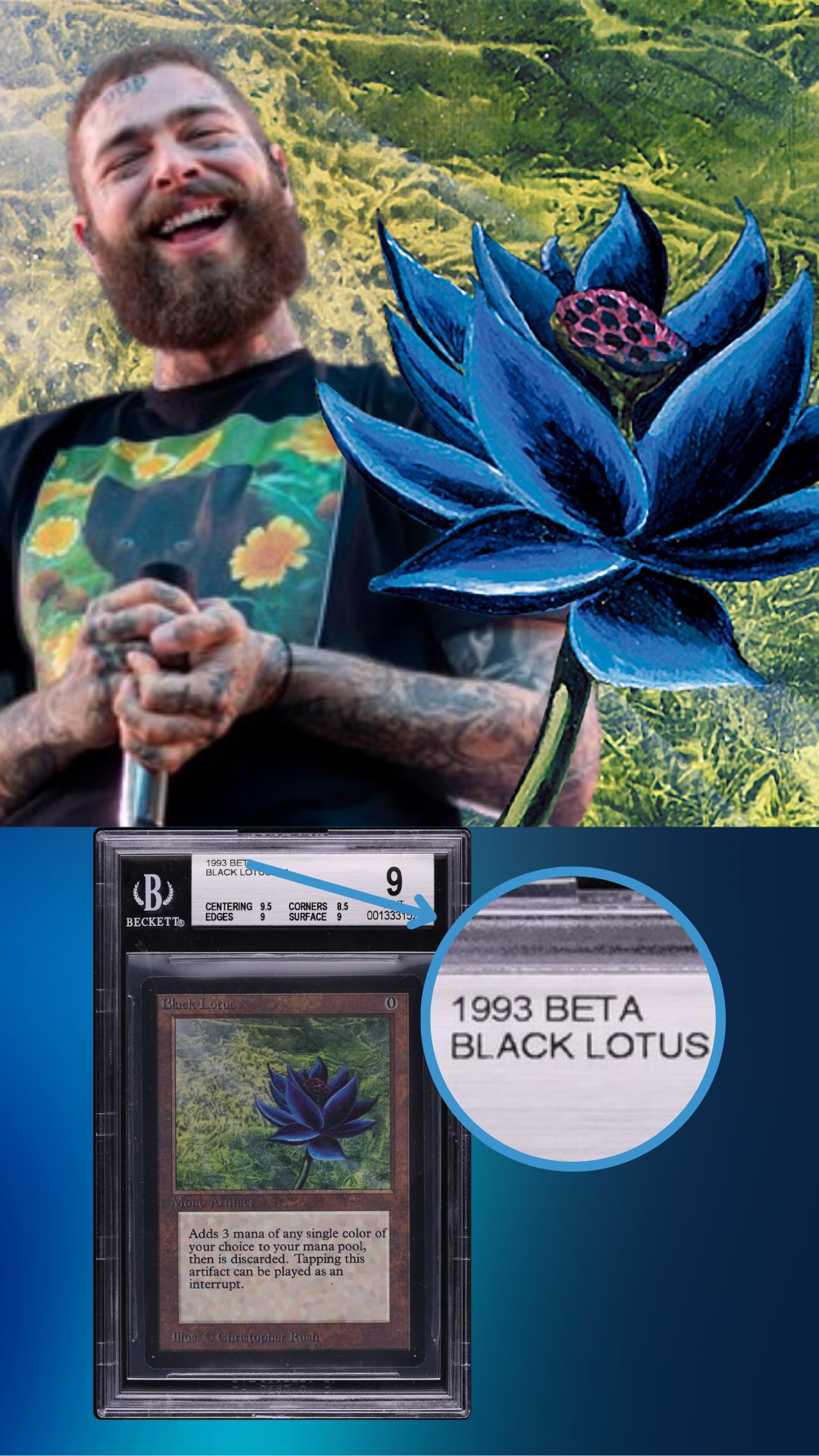mtg iconic black cards Surreal Entertainment Magic: The Gathering Lotus Card Double-Sided Fleece Throw Blanket for Sofa, Bed At the beginning of each opponents upkeep Post Malone, an avid Magic: