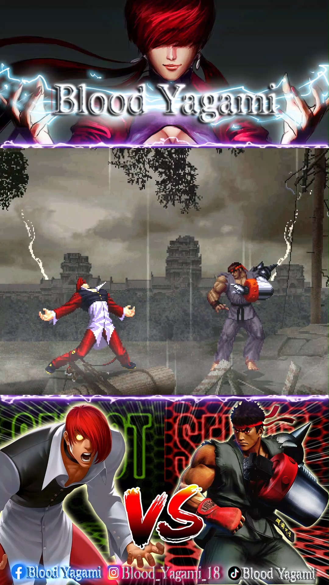 Orochi Iori AV vs Cyber Ryu #KOF2002 #KOF #streetfighter | Blood Yagami ...