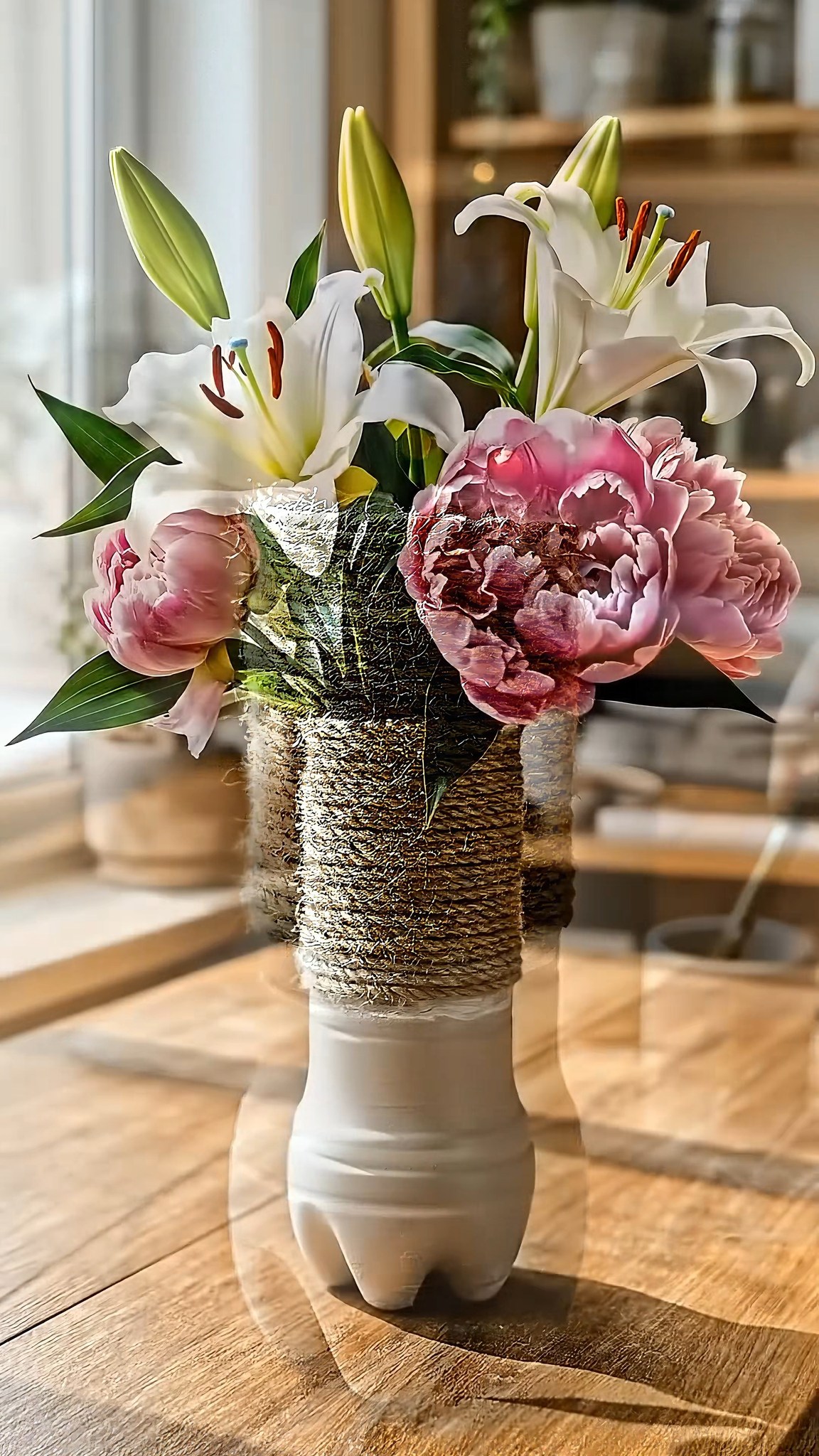 Make a Plastic Bottle Flower Vase at Home