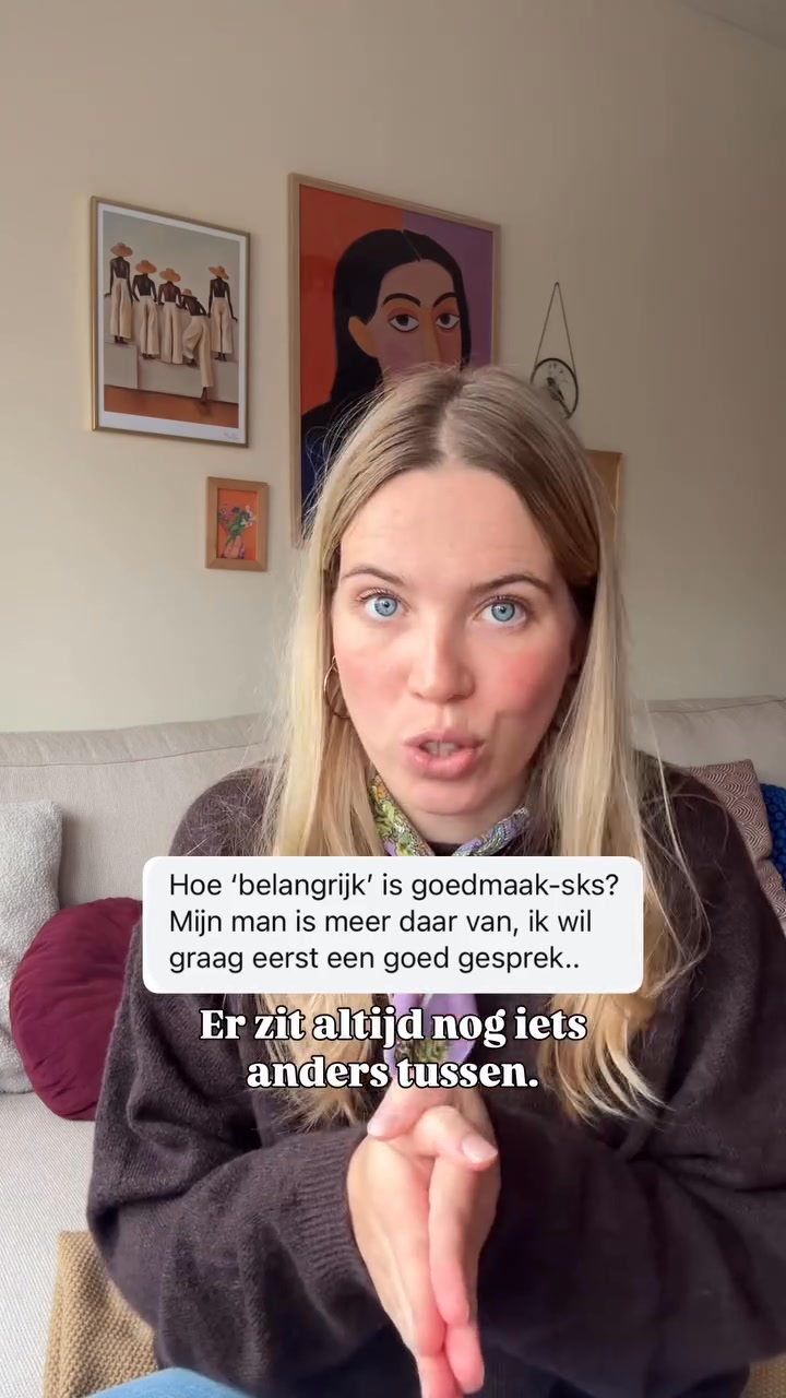 📮 “Hoe belangrijk is goedmaak-s3ks? Mijn man is meer daar van, en ik ...