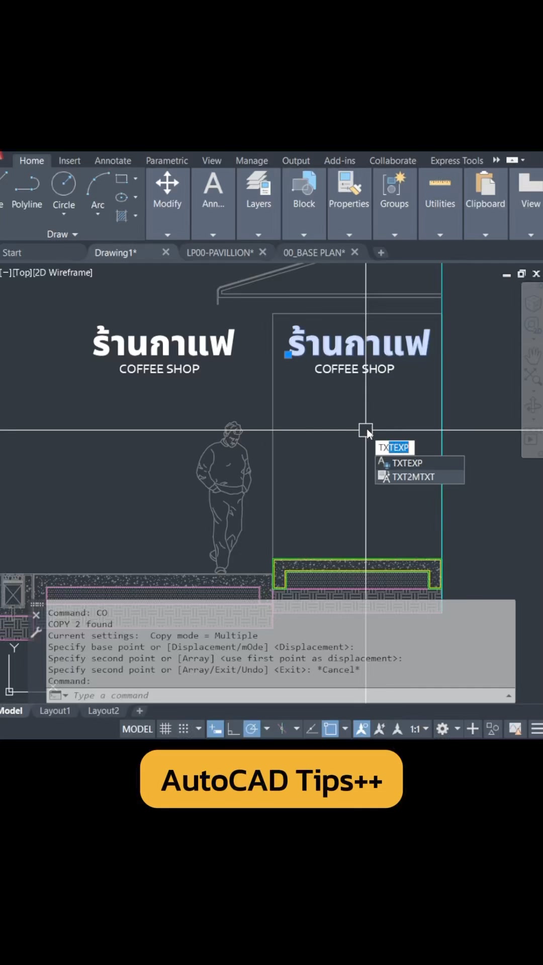 มาเปลี่ยนตัวหนังสือ(Text) เป็นเส้น outline ใน AutoCAD กัน! . B-Skilled ...