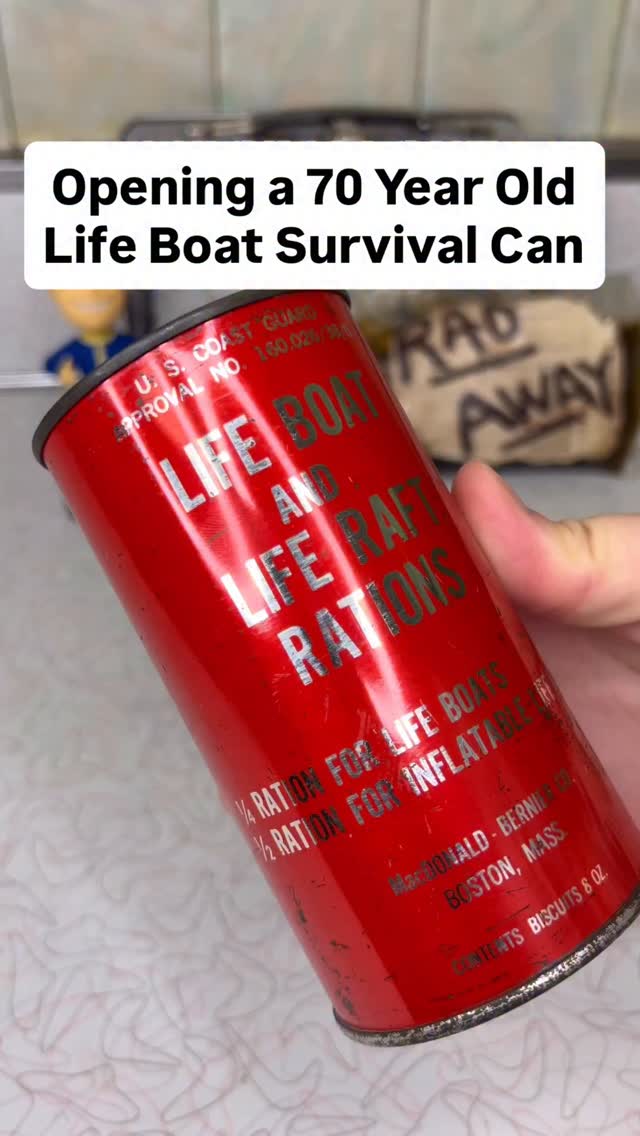 Opening a 70 Year Old Life Boat/ Life Raft Survival Food Ration Can ...